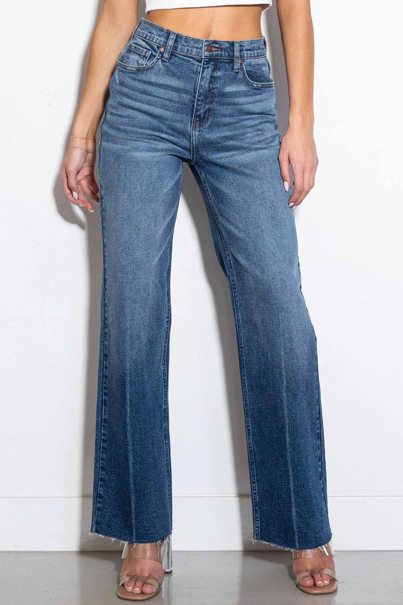 EP5163] Crease Line Wide Leg Jeans – Vibrant miu