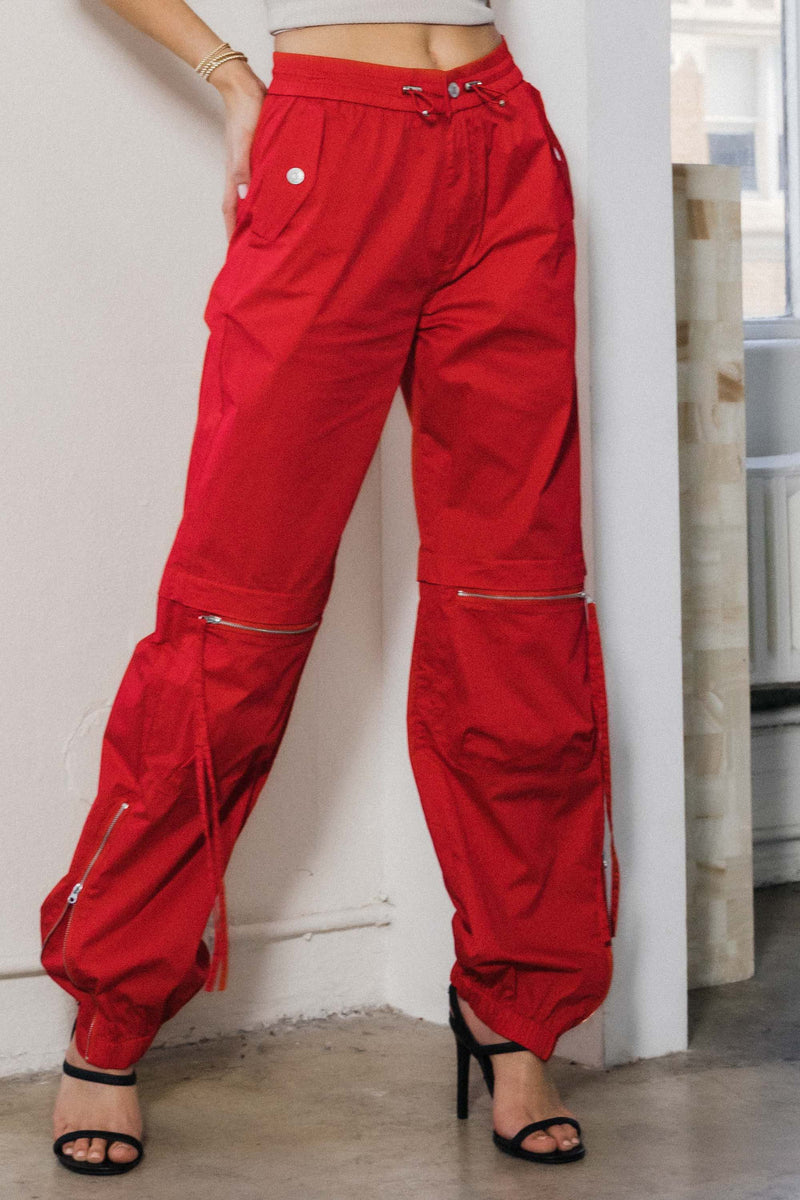 Elastic Waist Band Baggy Cargo Pants – Vibrant miu