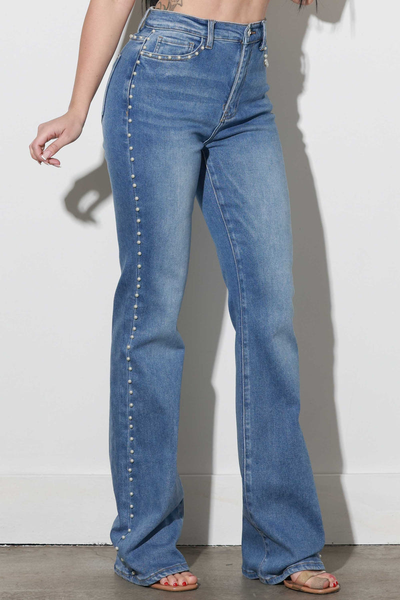 XPT276] Pearl Bootcut Jeans – Vibrant miu