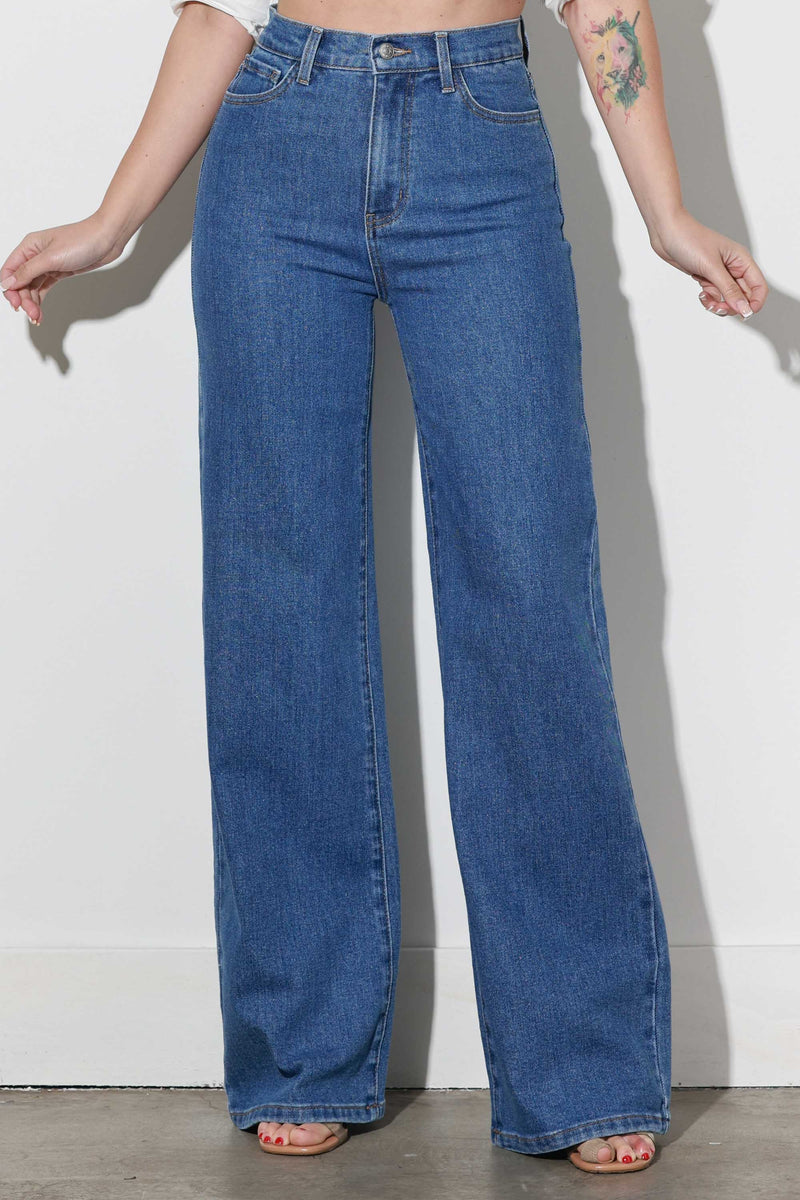 P6114] High-Rise Wide Leg Jeans – Vibrant miu