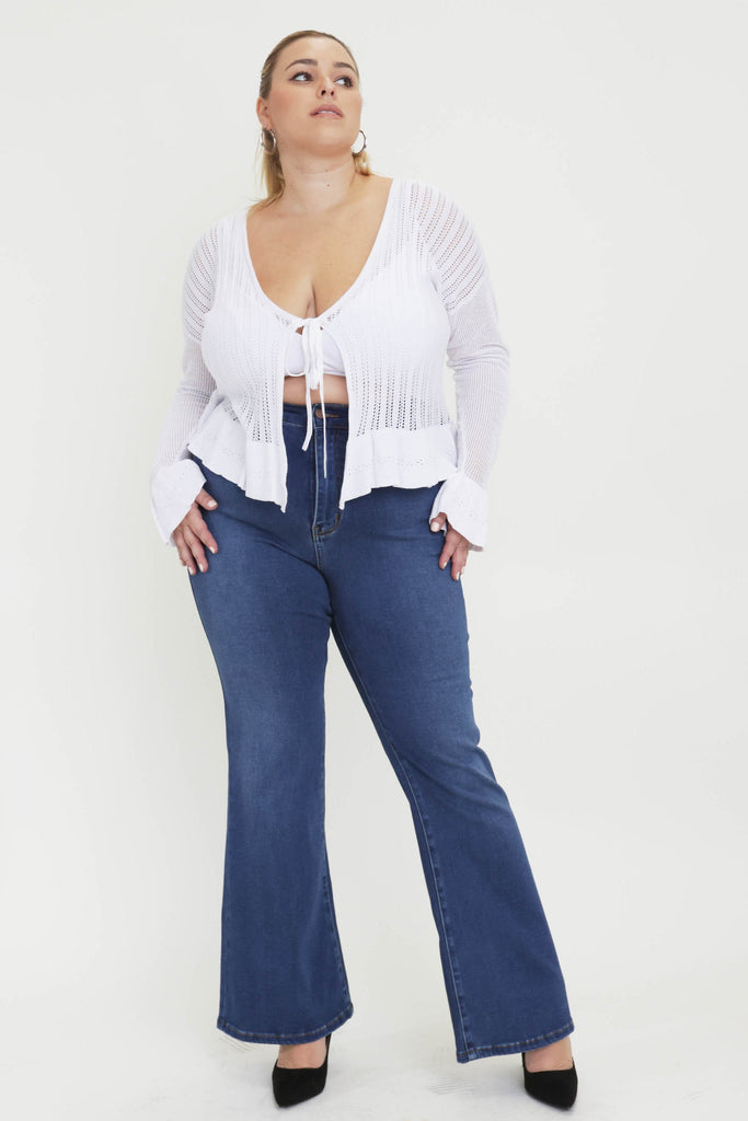 Montana Plus Size Distressed Flare Jeans - 16 / Blue  Plus size western  wear, Plus size outfits, Flare jeans