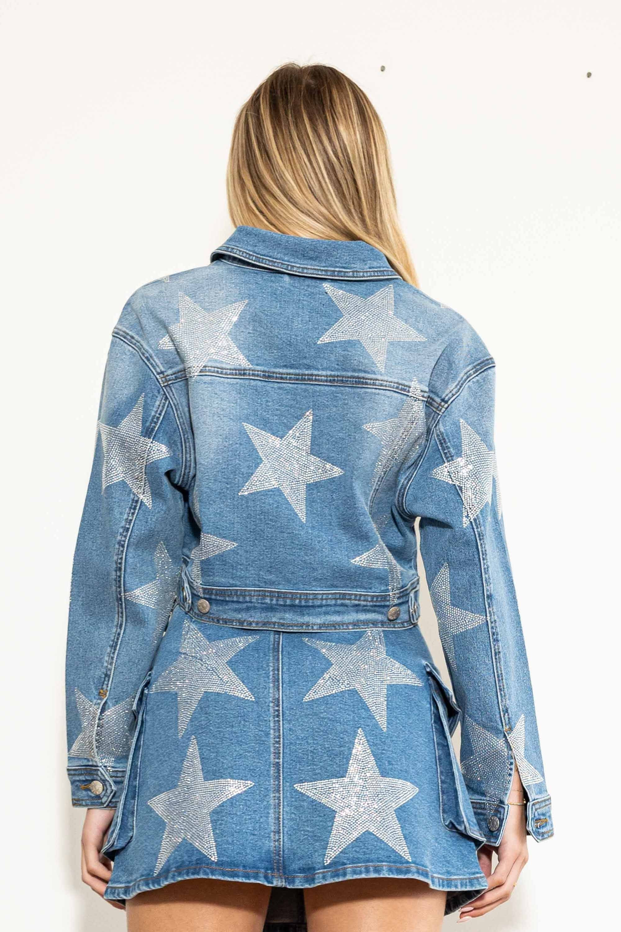 スカート Main story denim jacket Denim Blue Stitched Denim Jacket & Skirt LLA0320