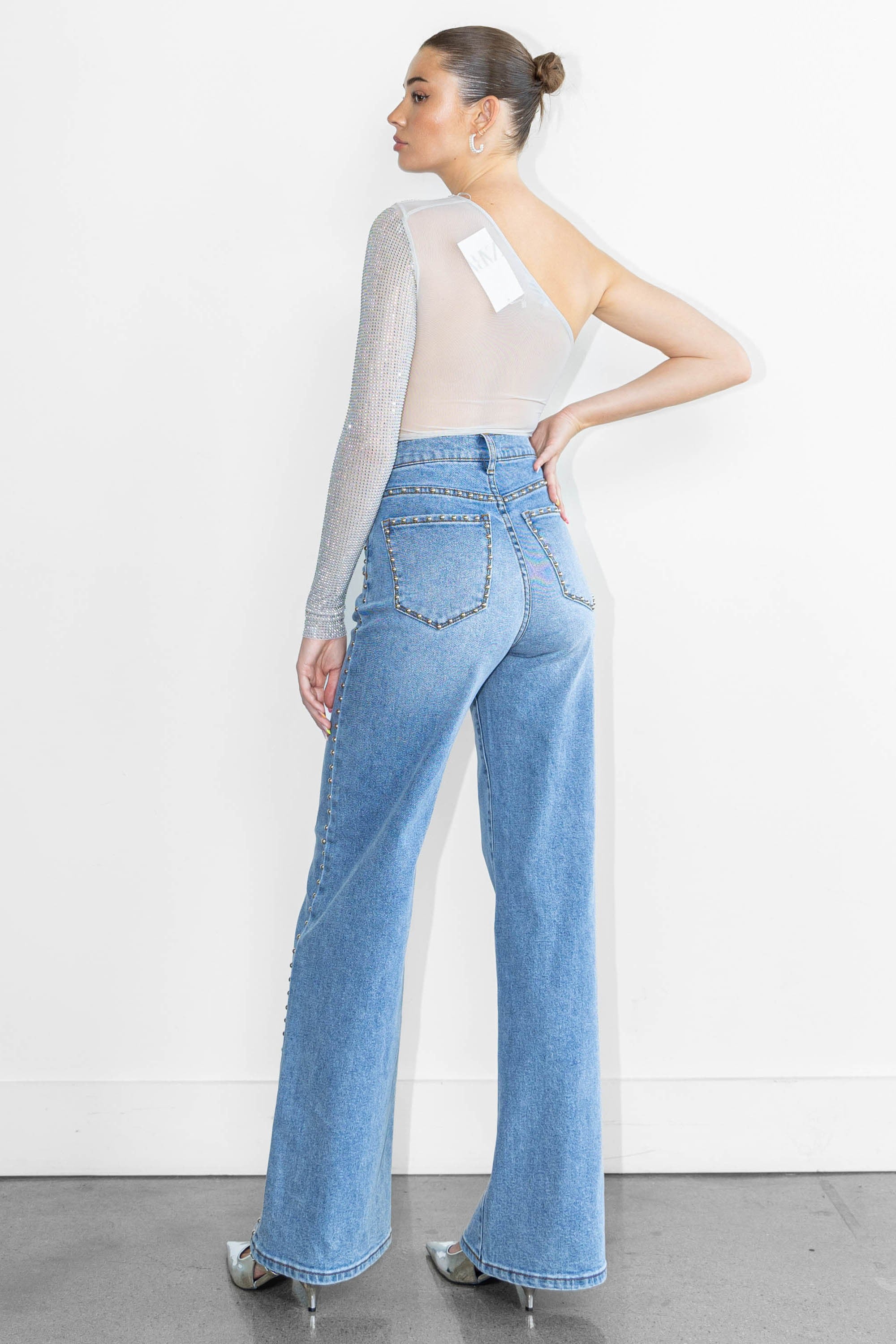 Stud Wide Leg Jeans – Vibrant miu