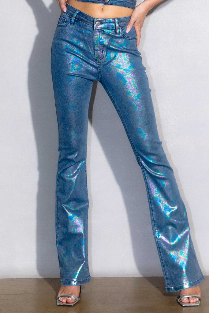 Vibrant MIU Front Slit Bootcut Jeans – Victoria's Attic