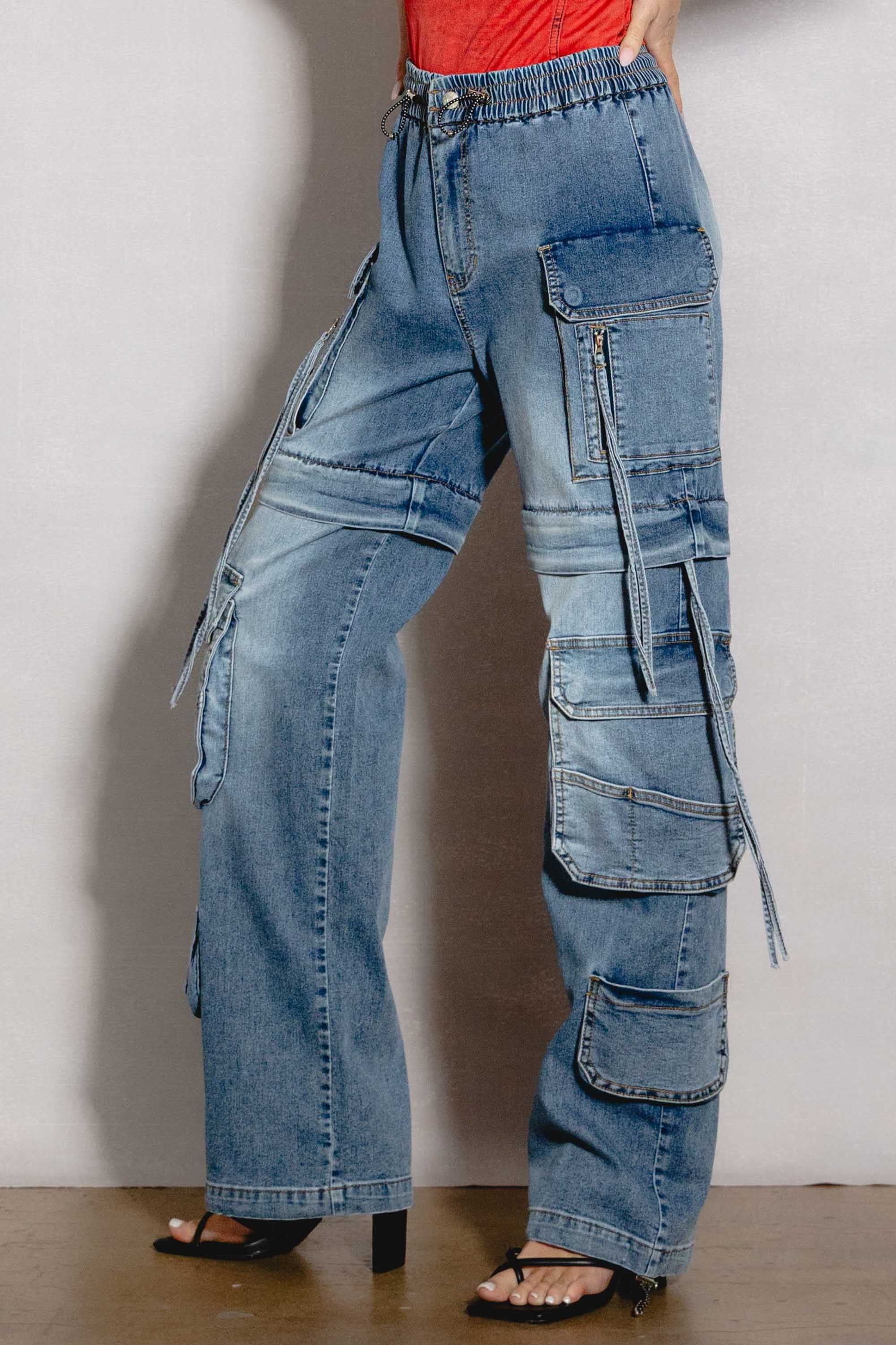 Wide Leg Cargo Jeans – Vibrant miu