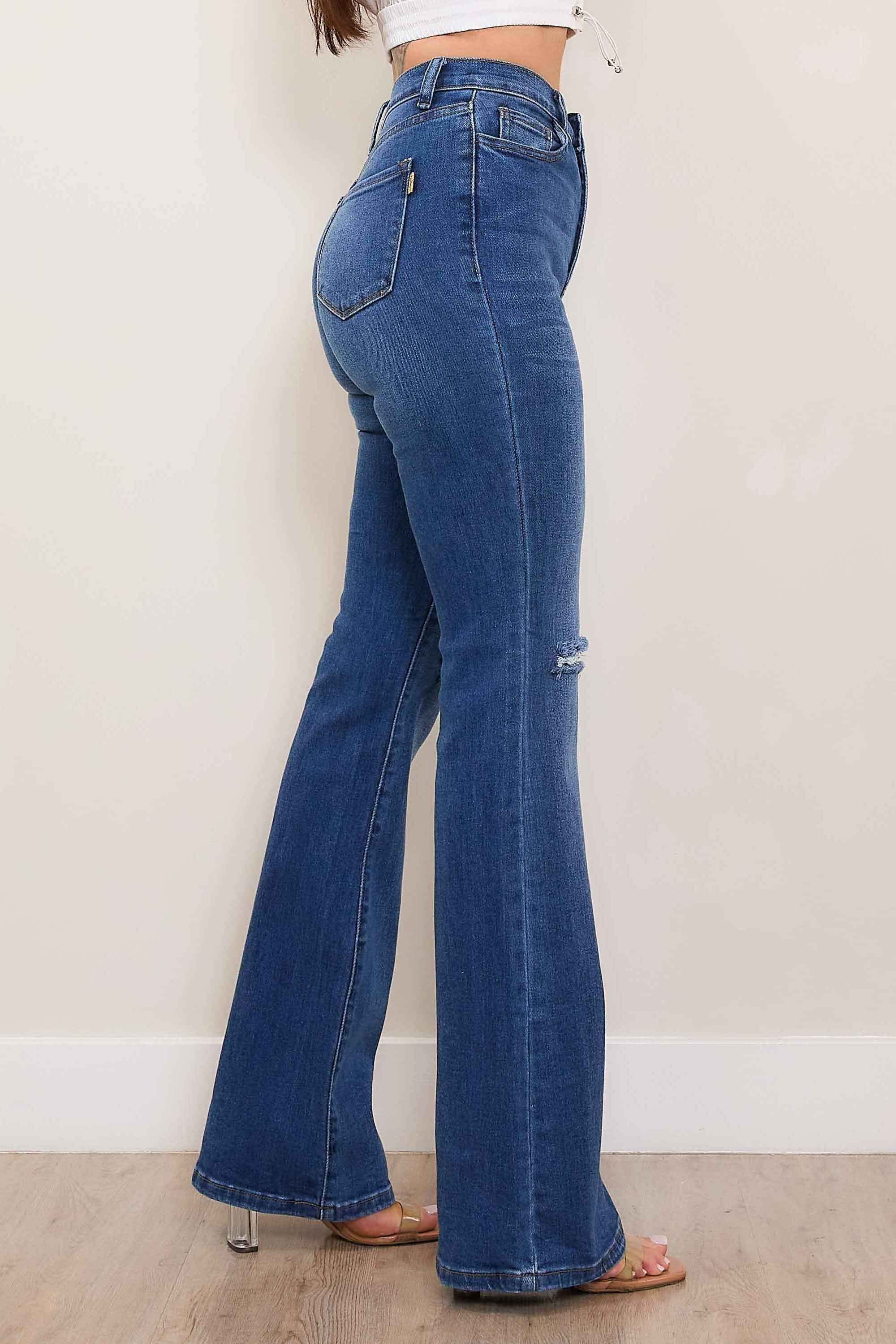 Flare Jeans Vibrant Miu Jeans Wholesale Womens High-Waist Slimming