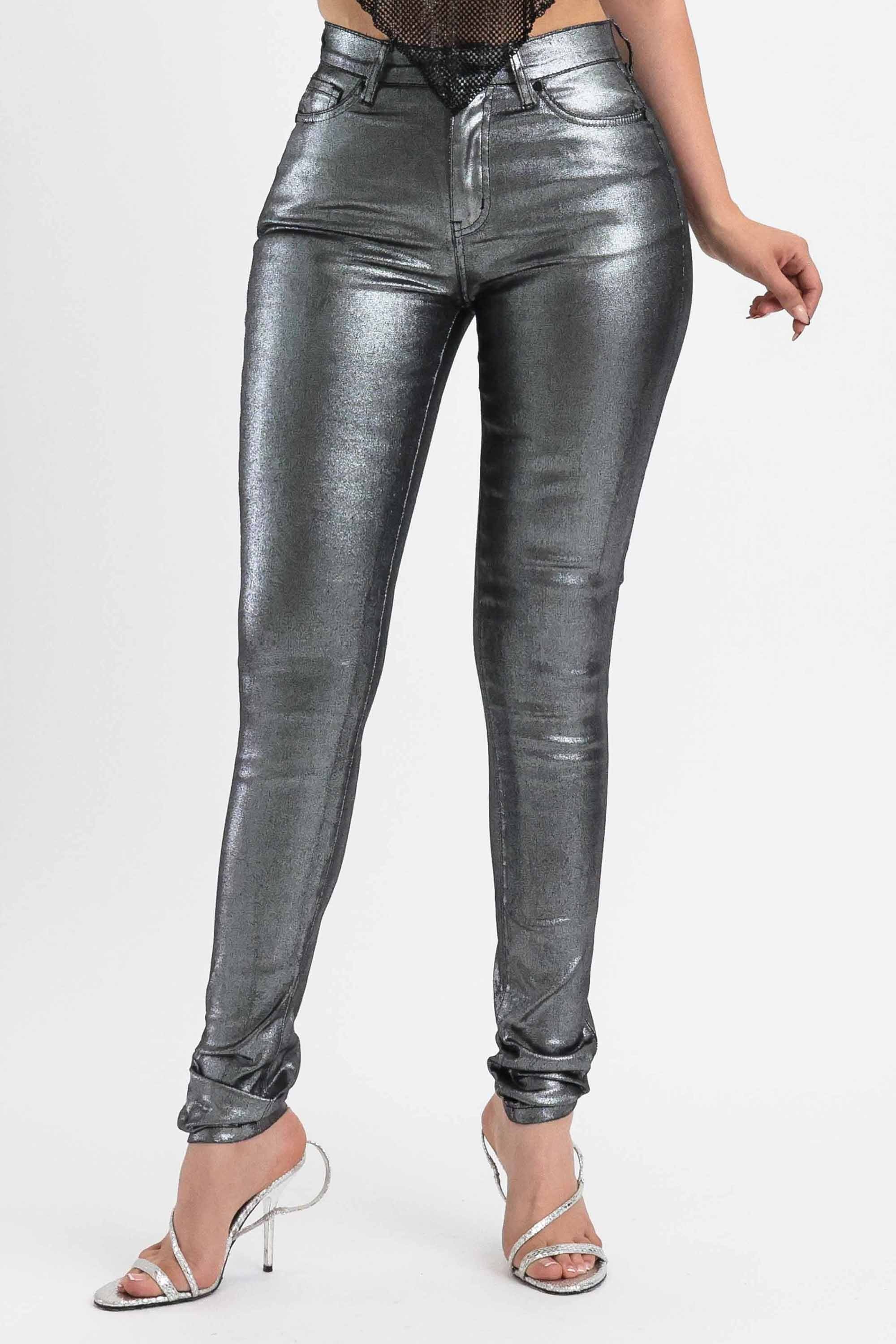 Silver fashion skinny jeans