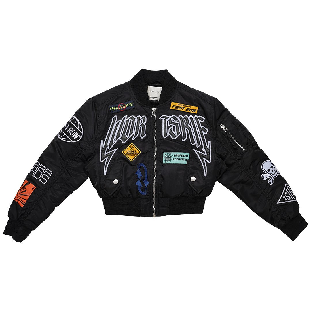 CAUTION MULTI PATCHES MA-1 JACKET – Vibrant miu