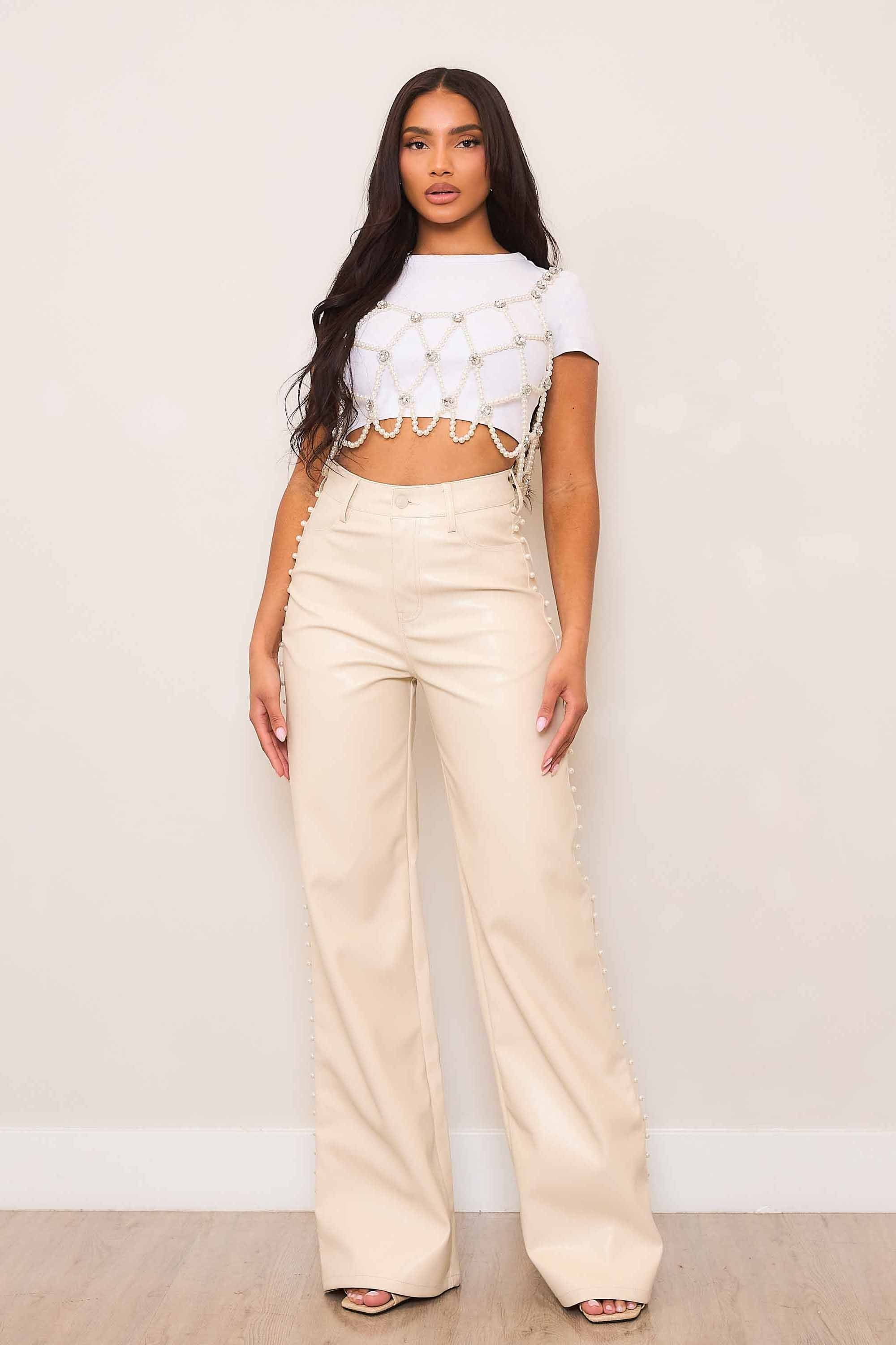 【YOURNUS】Vegan Leather Wide Cropped Pants Vegan Leather Wide Leg Crop Pants | Nuuly