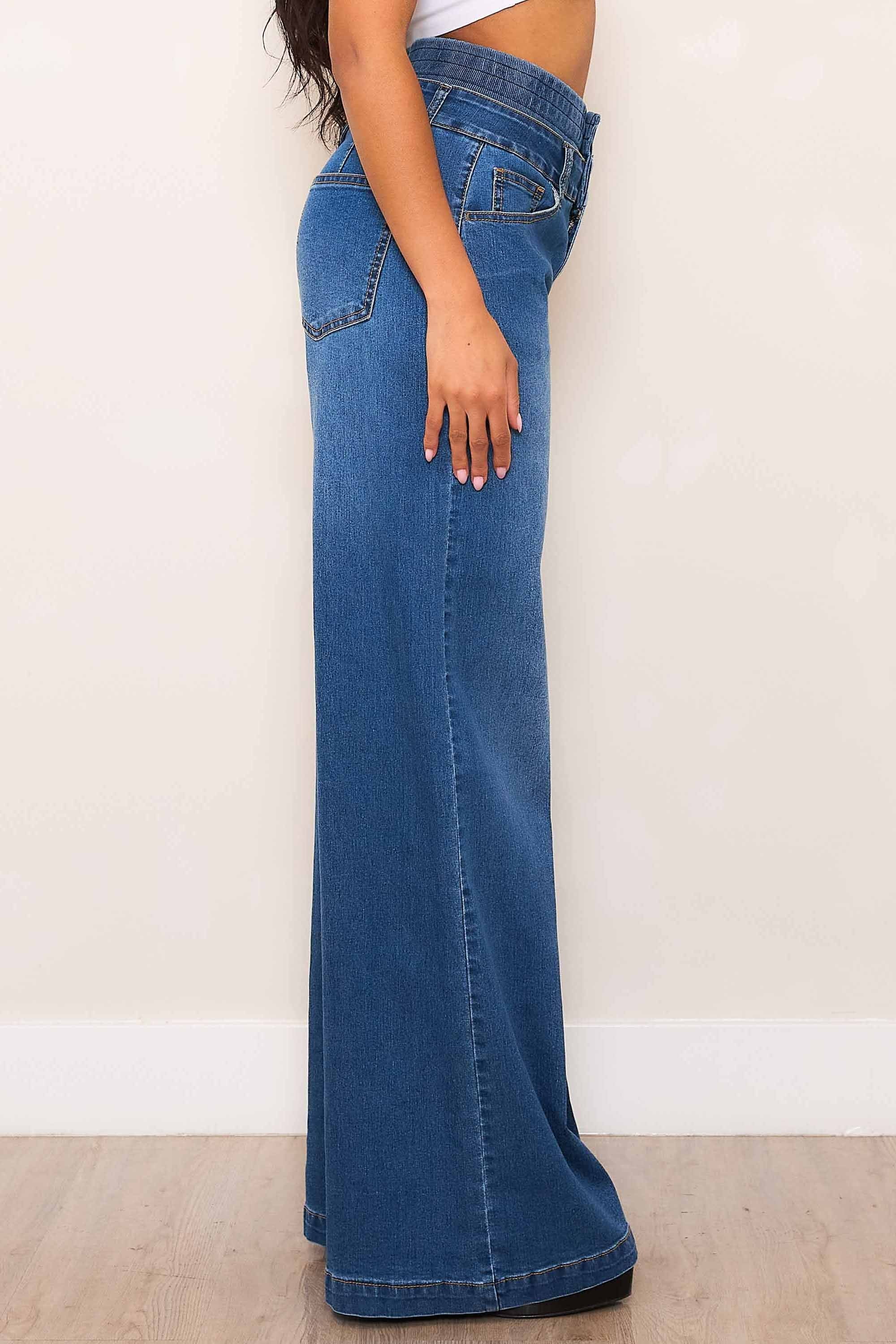 Double Waist Wide Leg Jeans – Vibrant miu