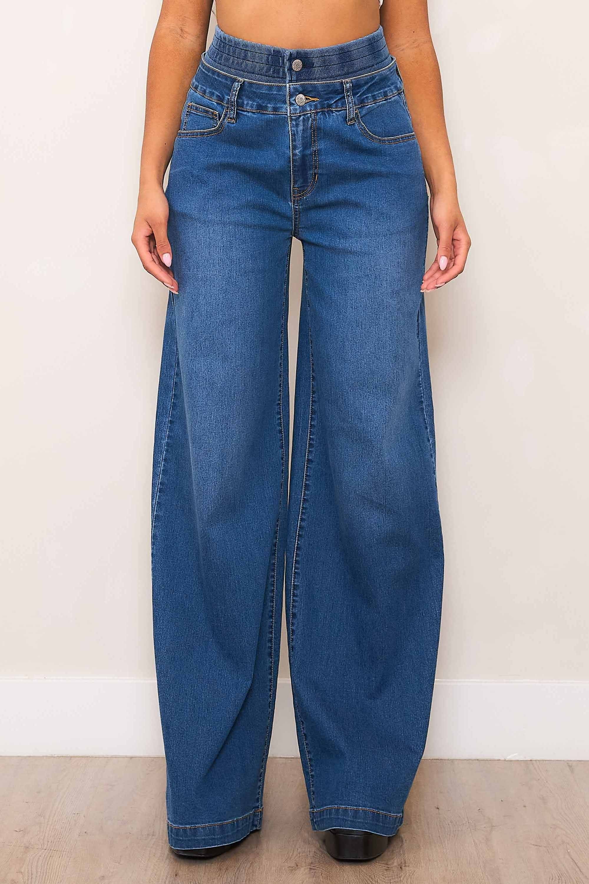 Double Waist Wide Leg Jeans – Vibrant miu