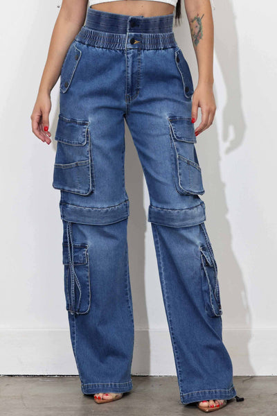 シ*ン様 Blue Jean Baggy Denim Cargo Pants - 22437585_2619cde5-2829-476d-
