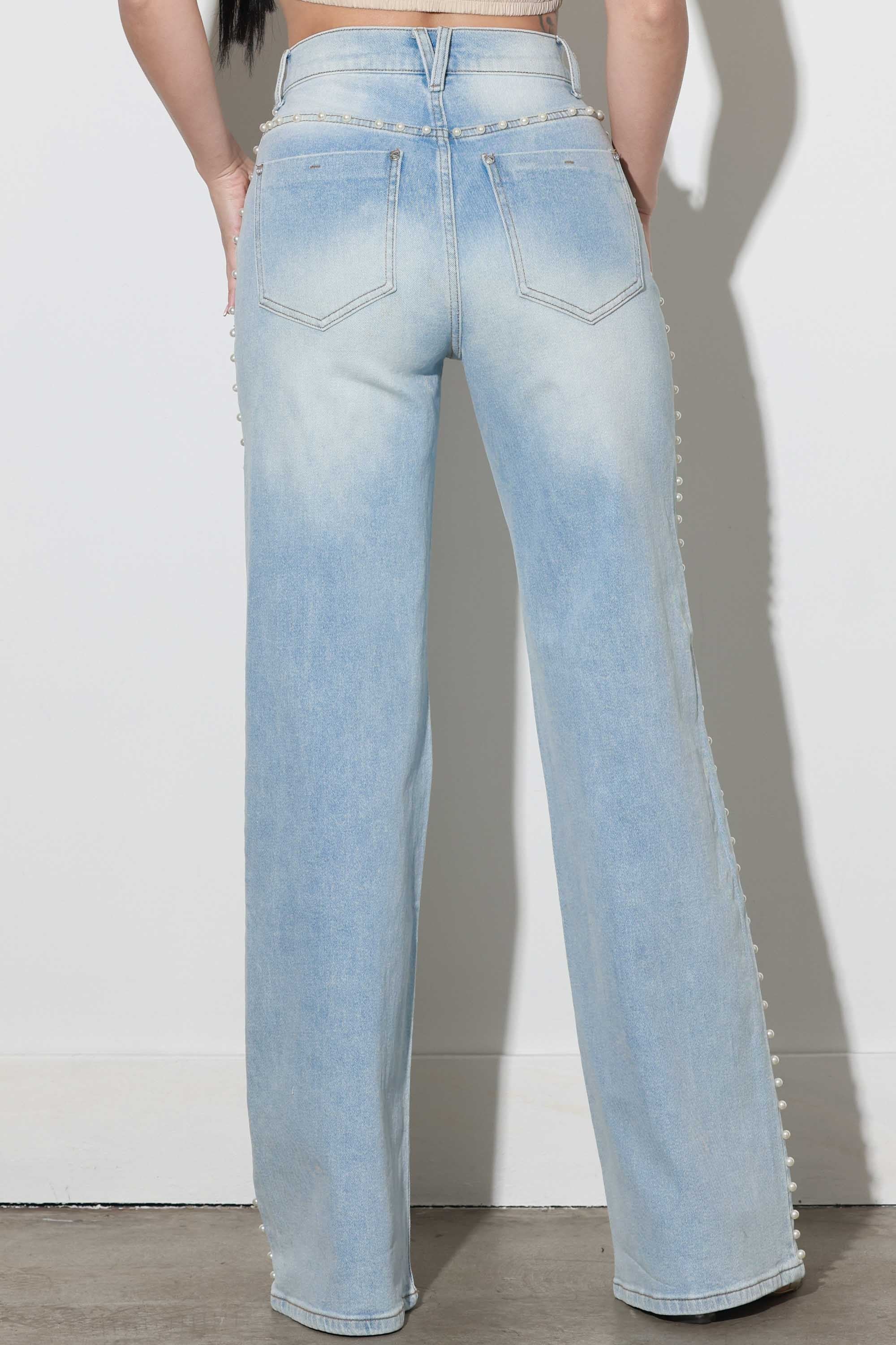 XPT178] Pearl High-Rise Wide leg Jeans – Vibrant miu