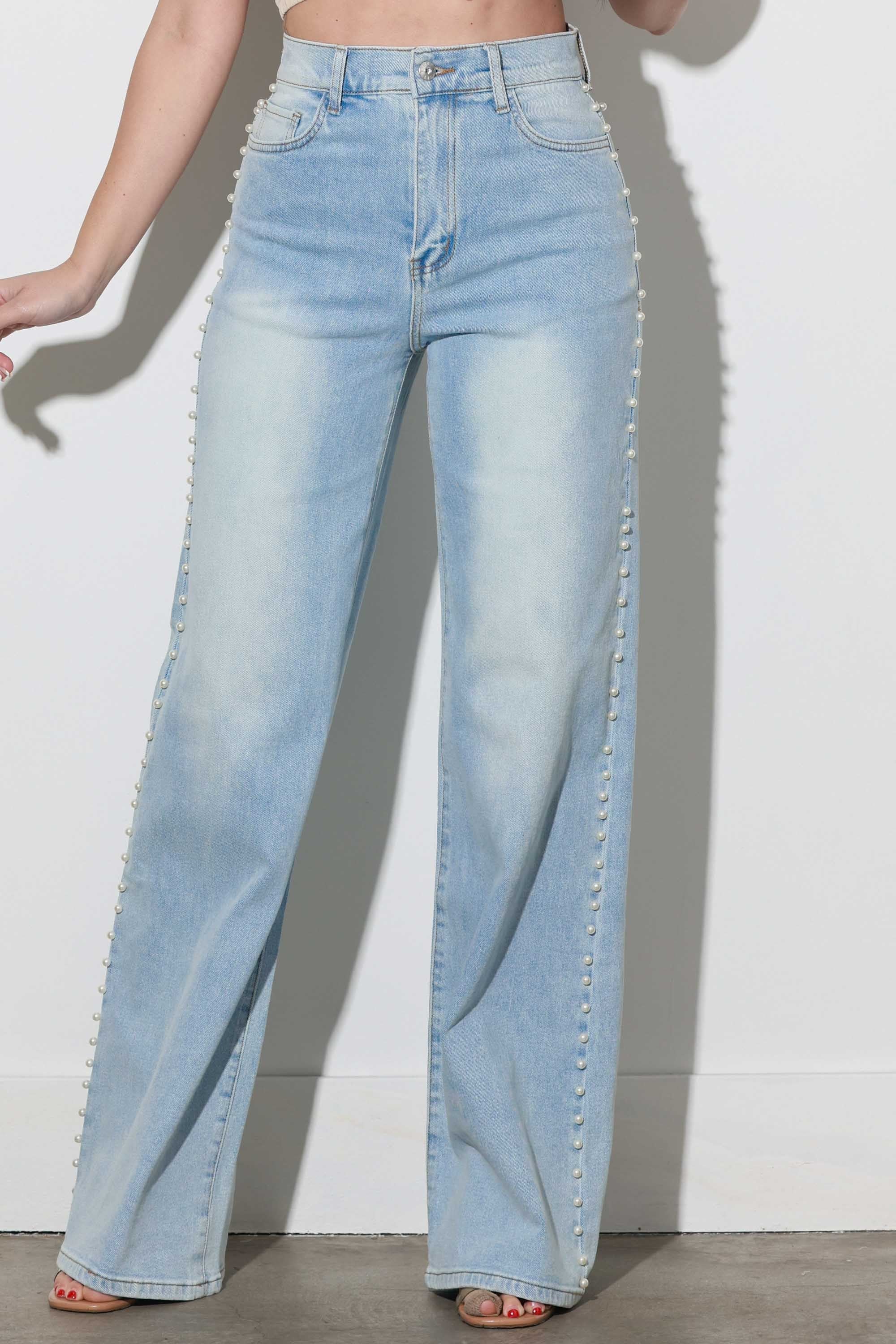 XPT178] Pearl High-Rise Wide leg Jeans – Vibrant miu
