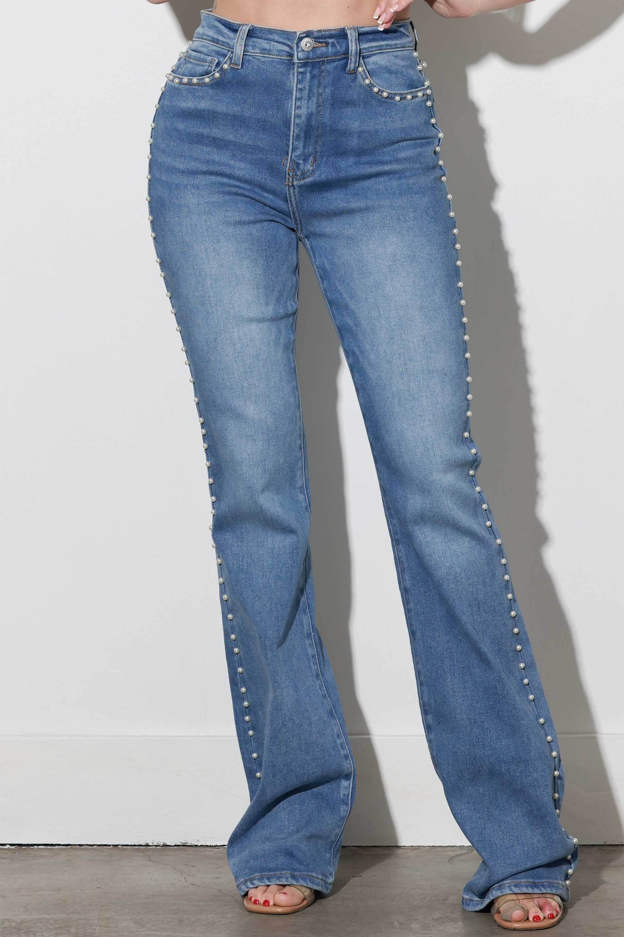 XPT276] Pearl Bootcut Jeans – Vibrant miu