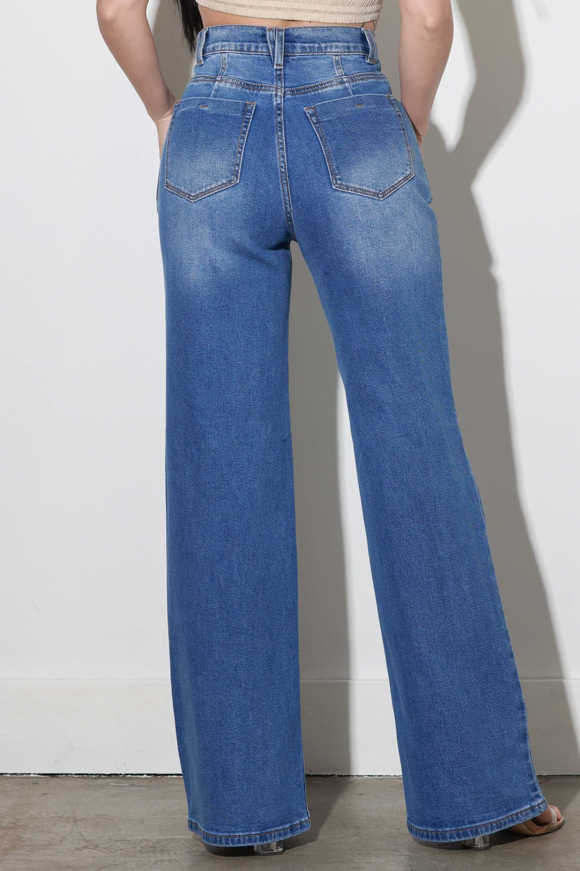 High-Rise Double Pocket Wide Leg Jeans – Vibrant miu