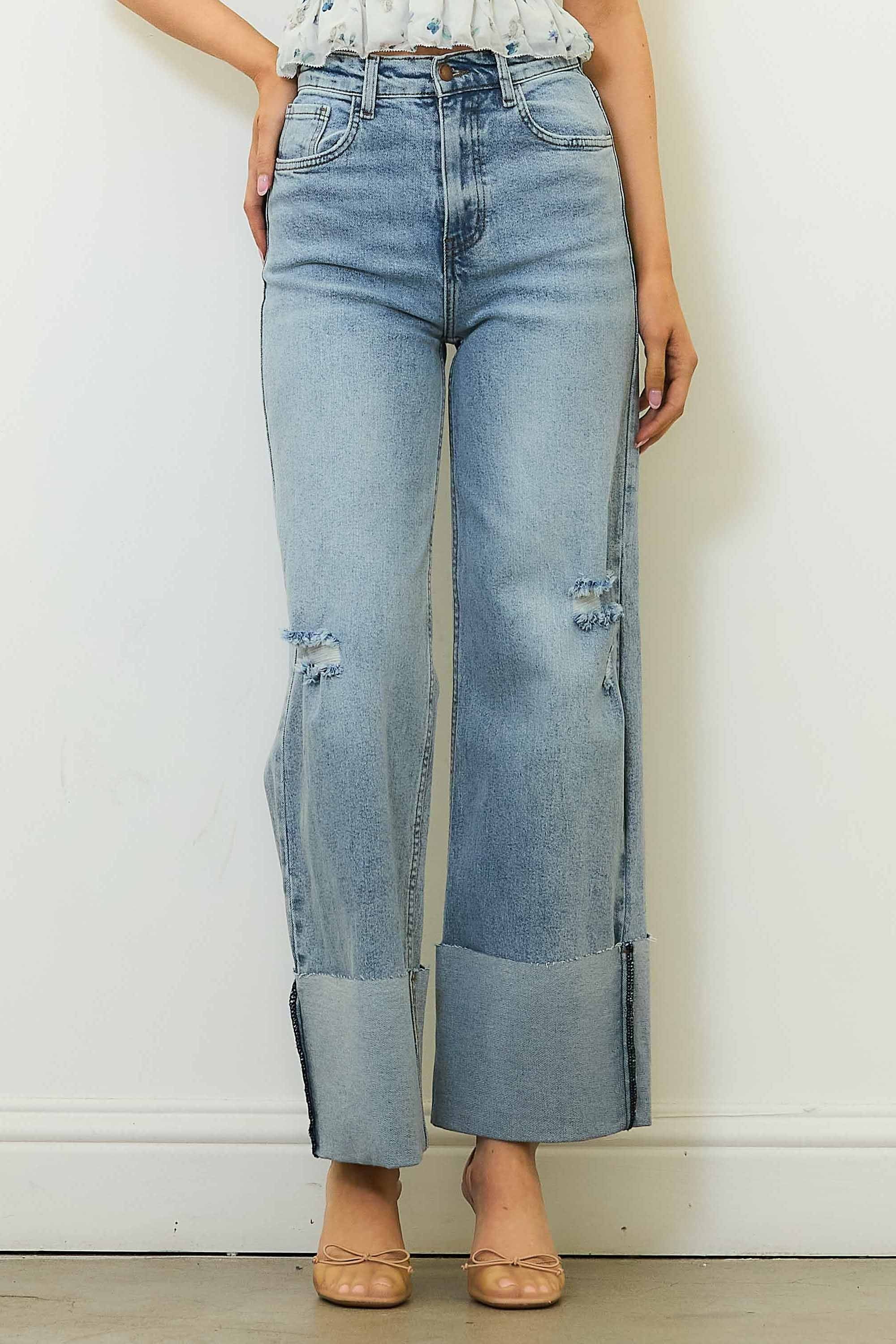 P2069] Sweet Dreams Wide Jeans – Vibrant miu