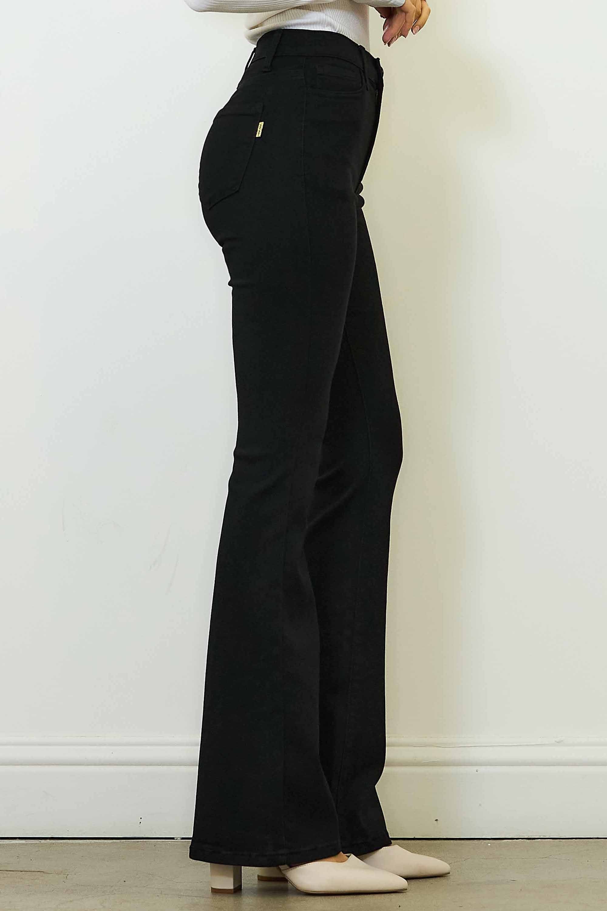P6043] Office Core Black Bootcut Jeans – Vibrant miu