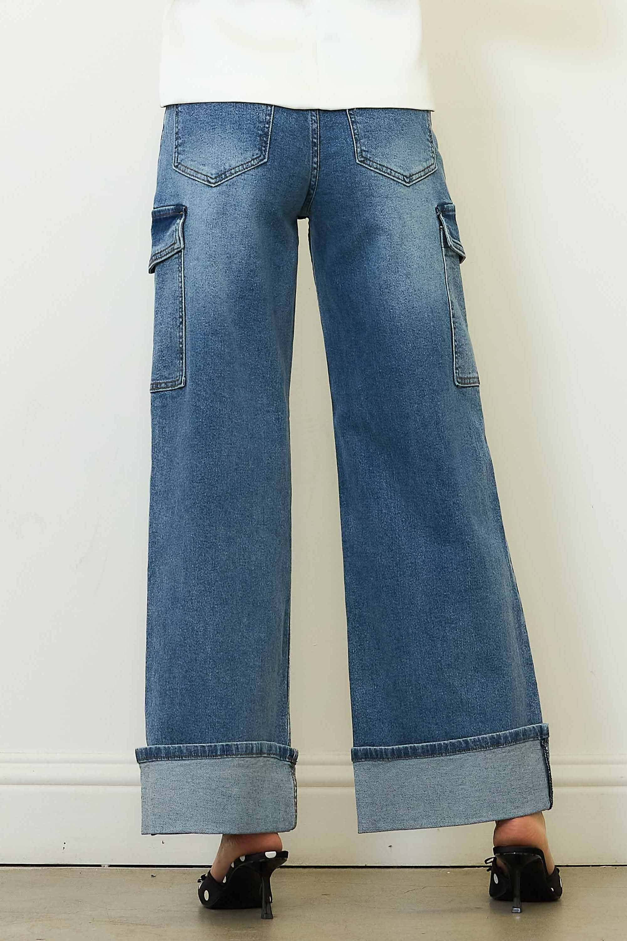 パンツ Wideleg Multi pocket Damage Denim Jeans Wide-leg Multi-pocket Damage Denim Jeans WN3244 - Wide-leg