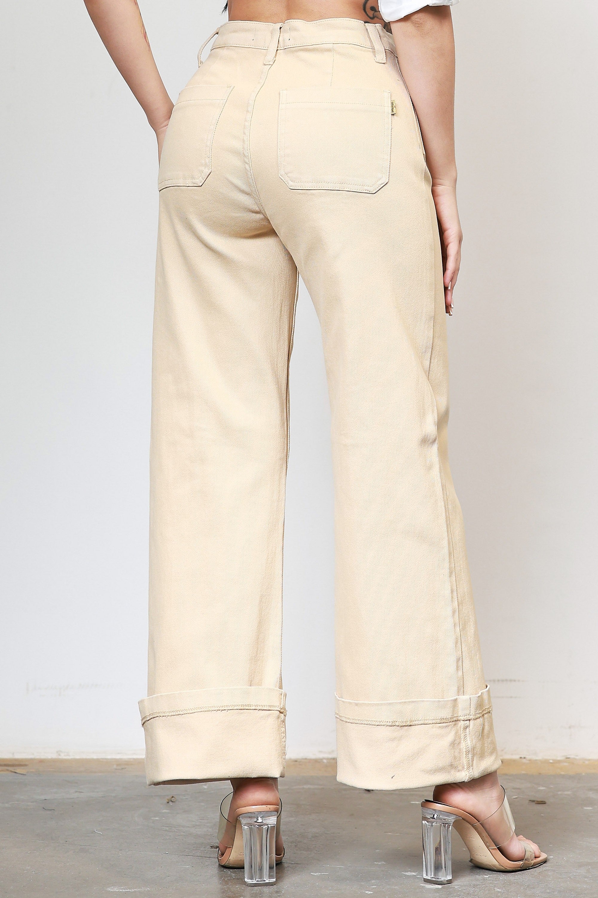 EP5165] Square Pockets Wide Leg Jeans – Vibrant miu