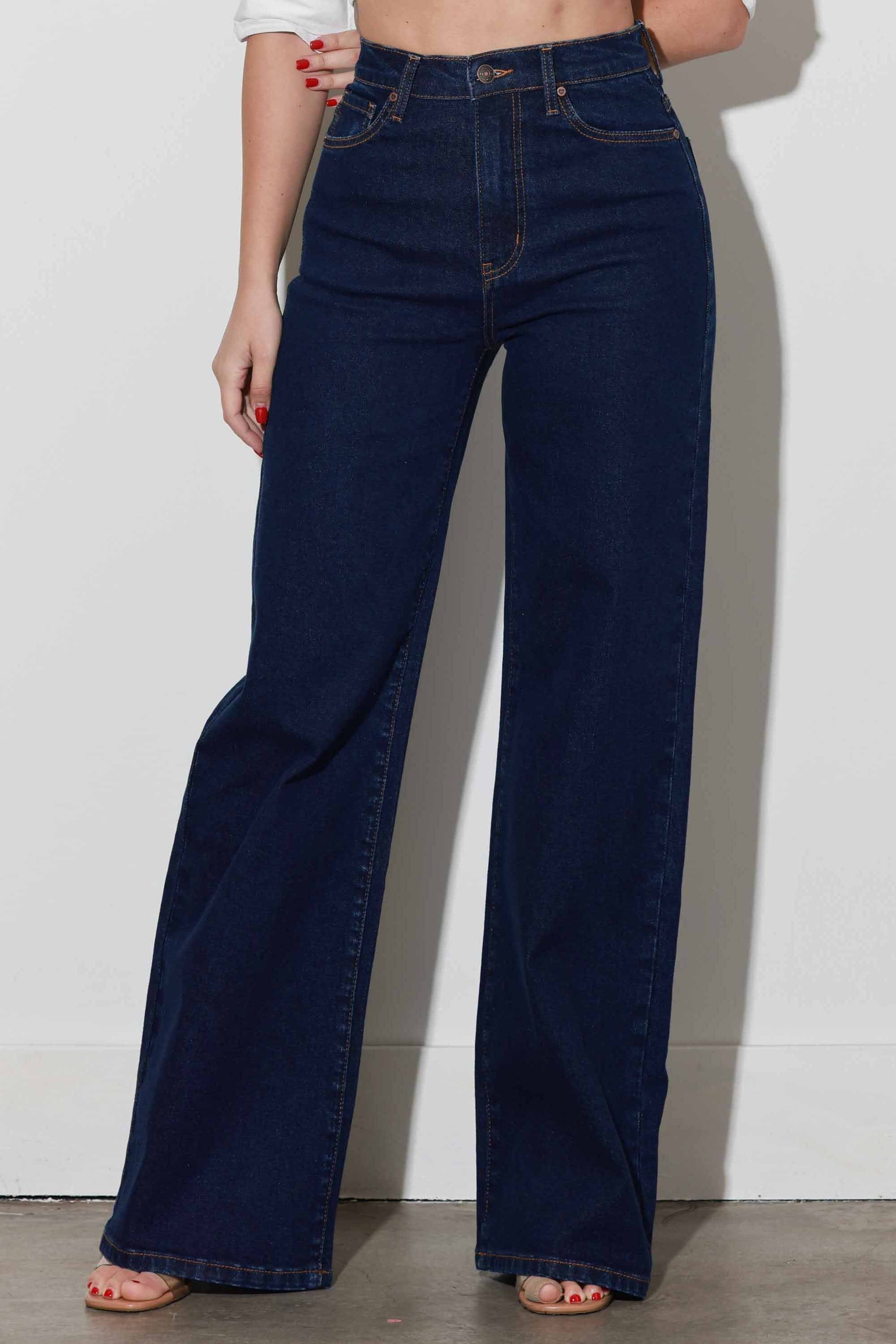 P6087] High-Rise Essential Wide Leg Jeans – Vibrant miu