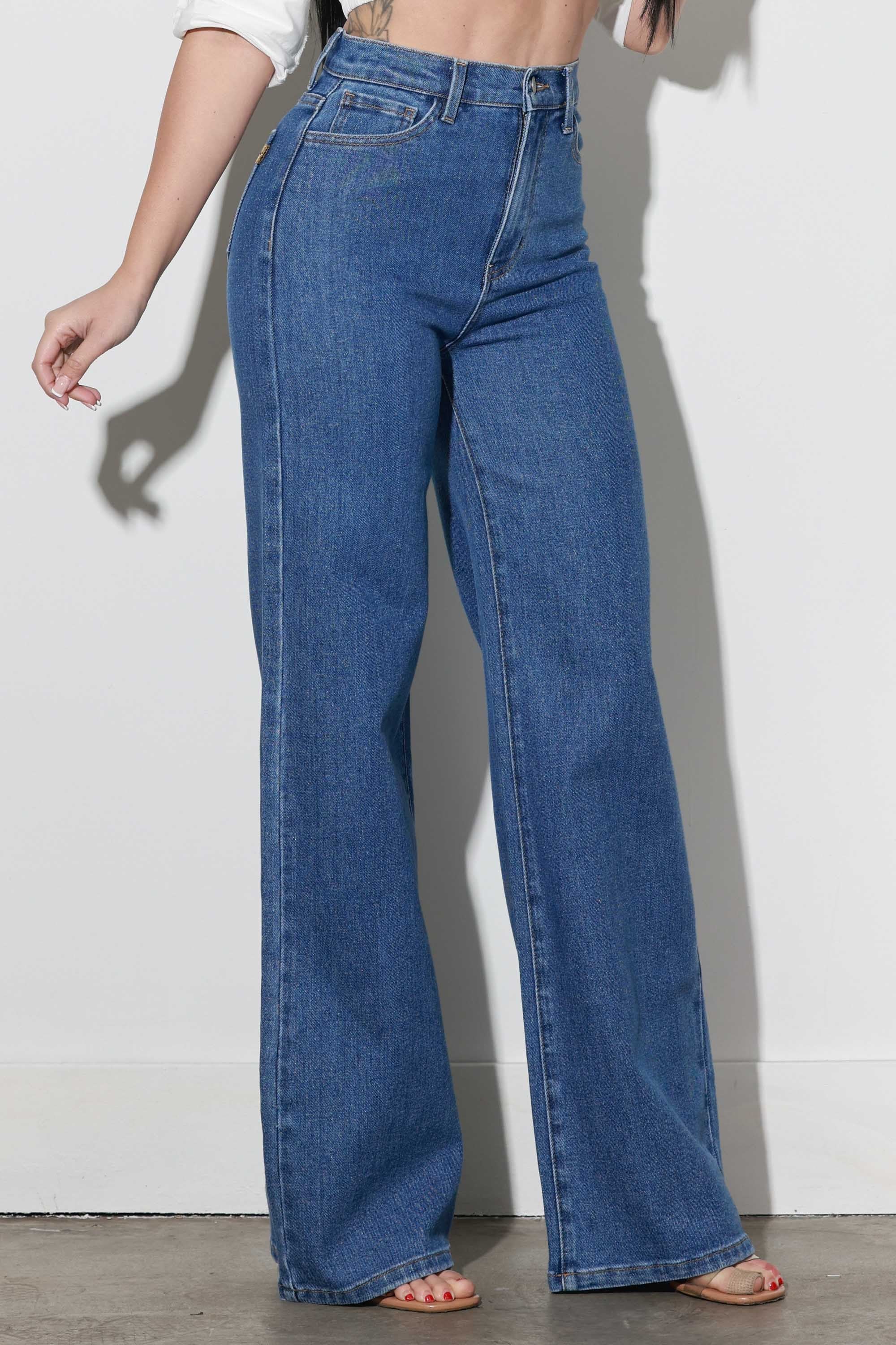 P6114] High-Rise Wide Leg Jeans – Vibrant miu
