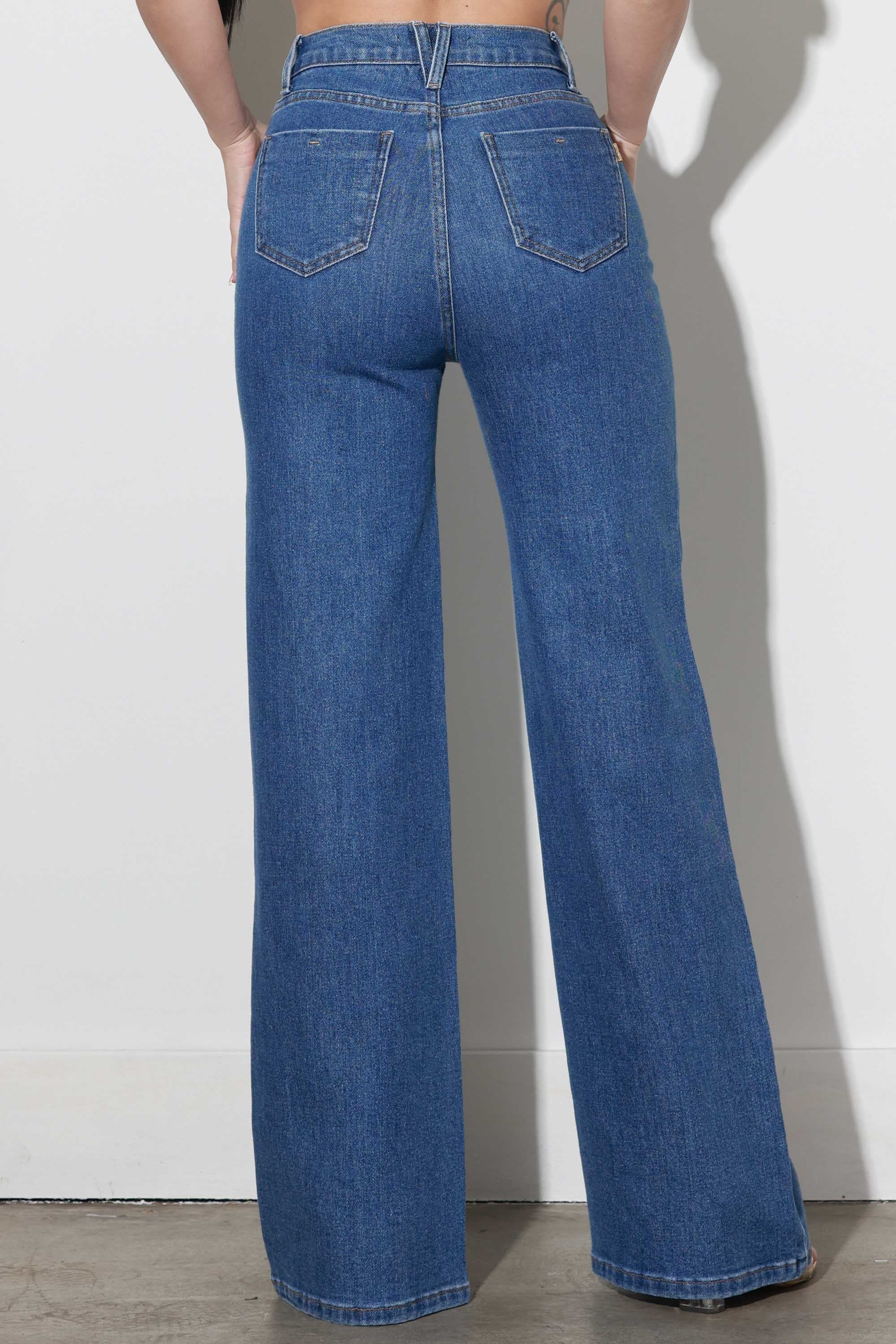 P6114] High-Rise Wide Leg Jeans – Vibrant miu