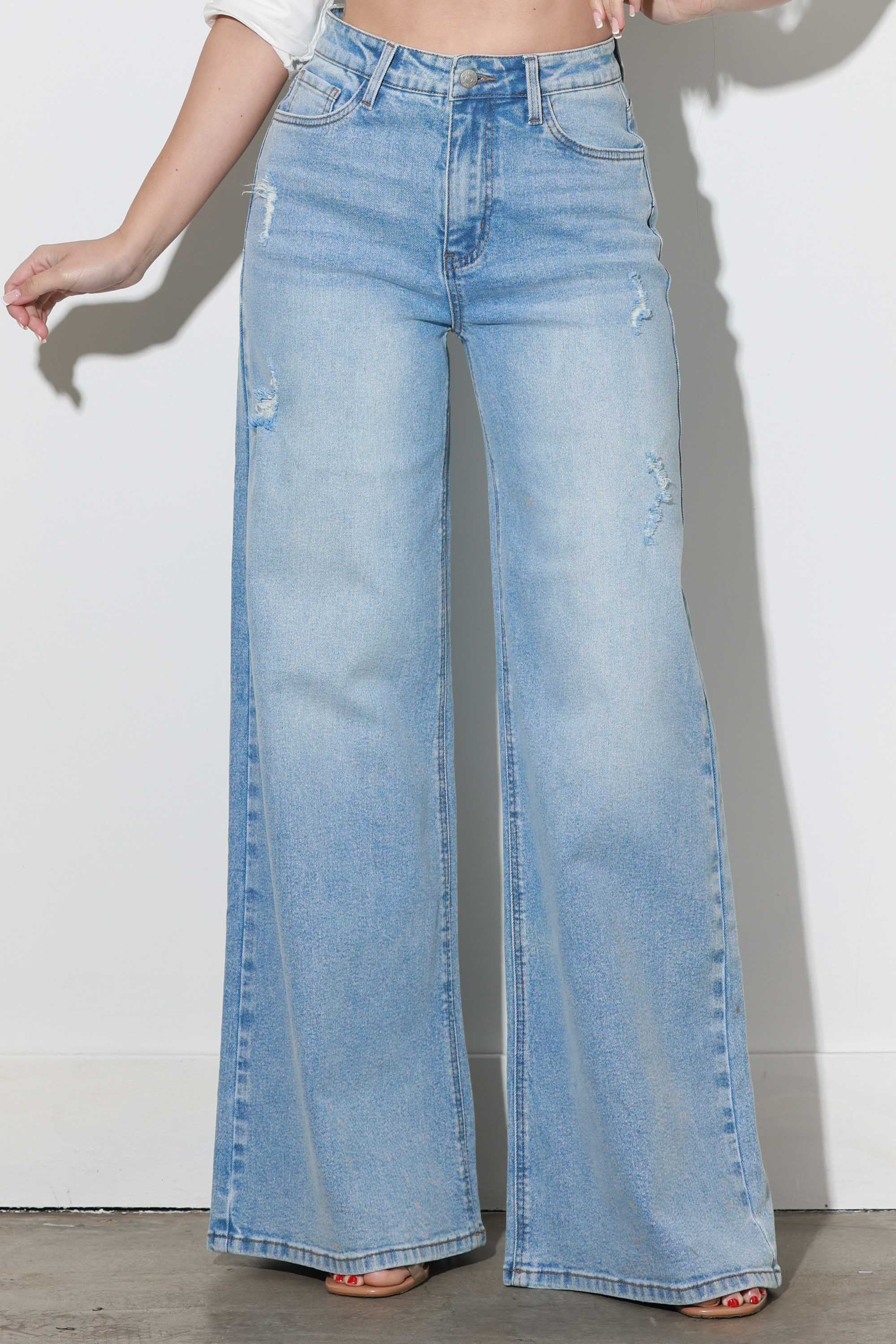 XPT409] High-Rise Extra Wide Leg Jeans – Vibrant miu