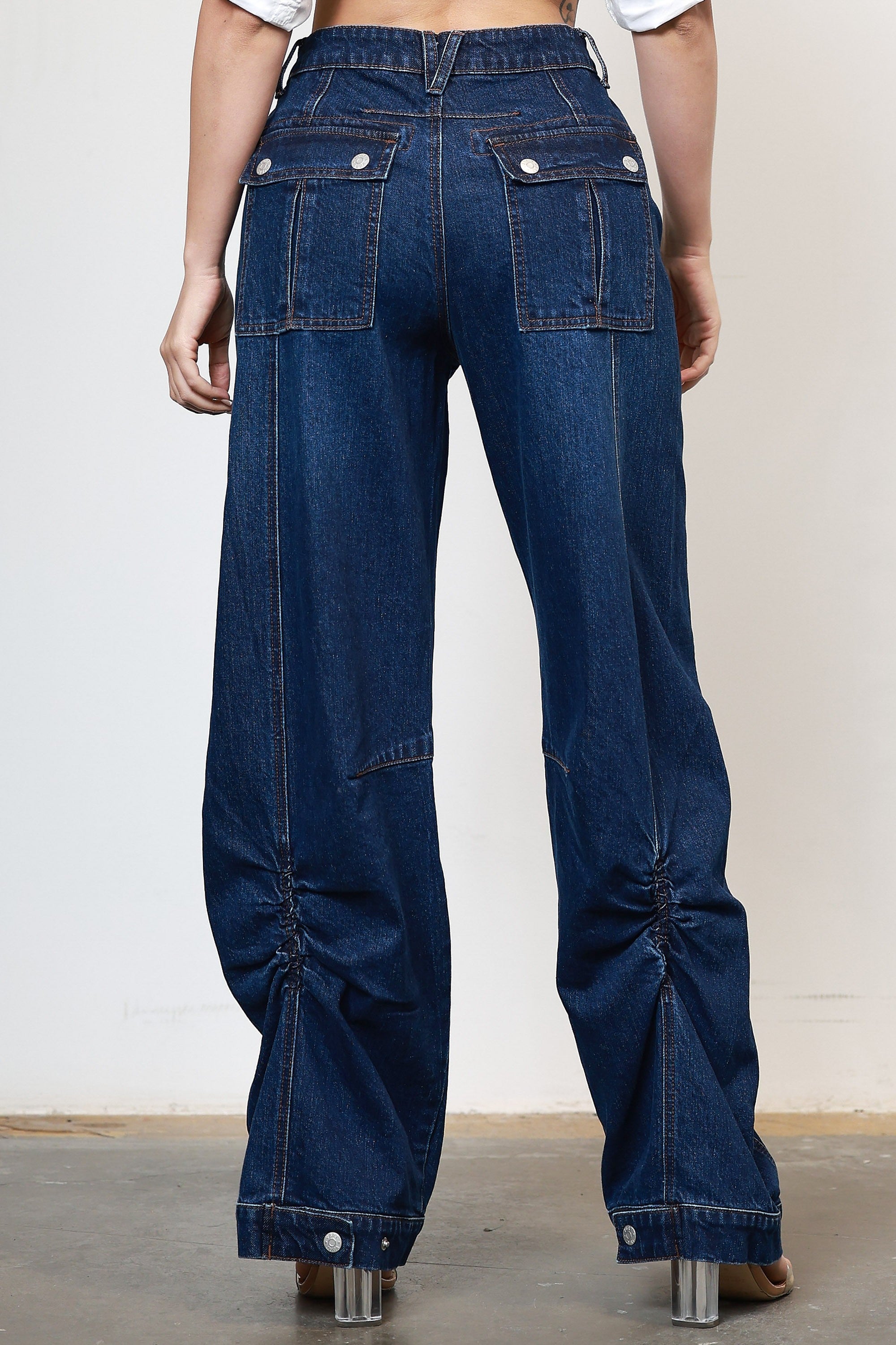 XPT529] Clean Barrel Baggy Jeans – Vibrant miu