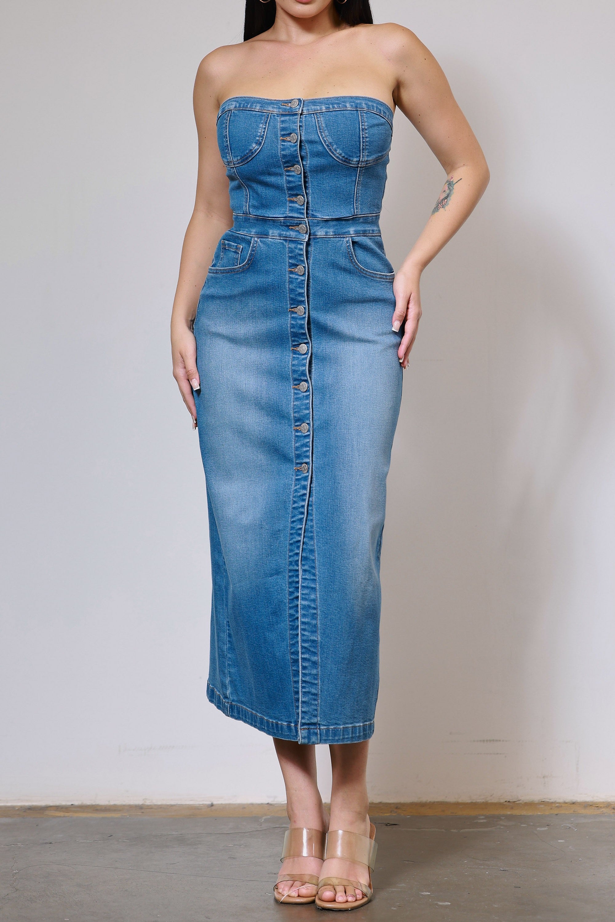 fashionnova denim dress Style Babe Jean Dress – Fancyevans Boutique