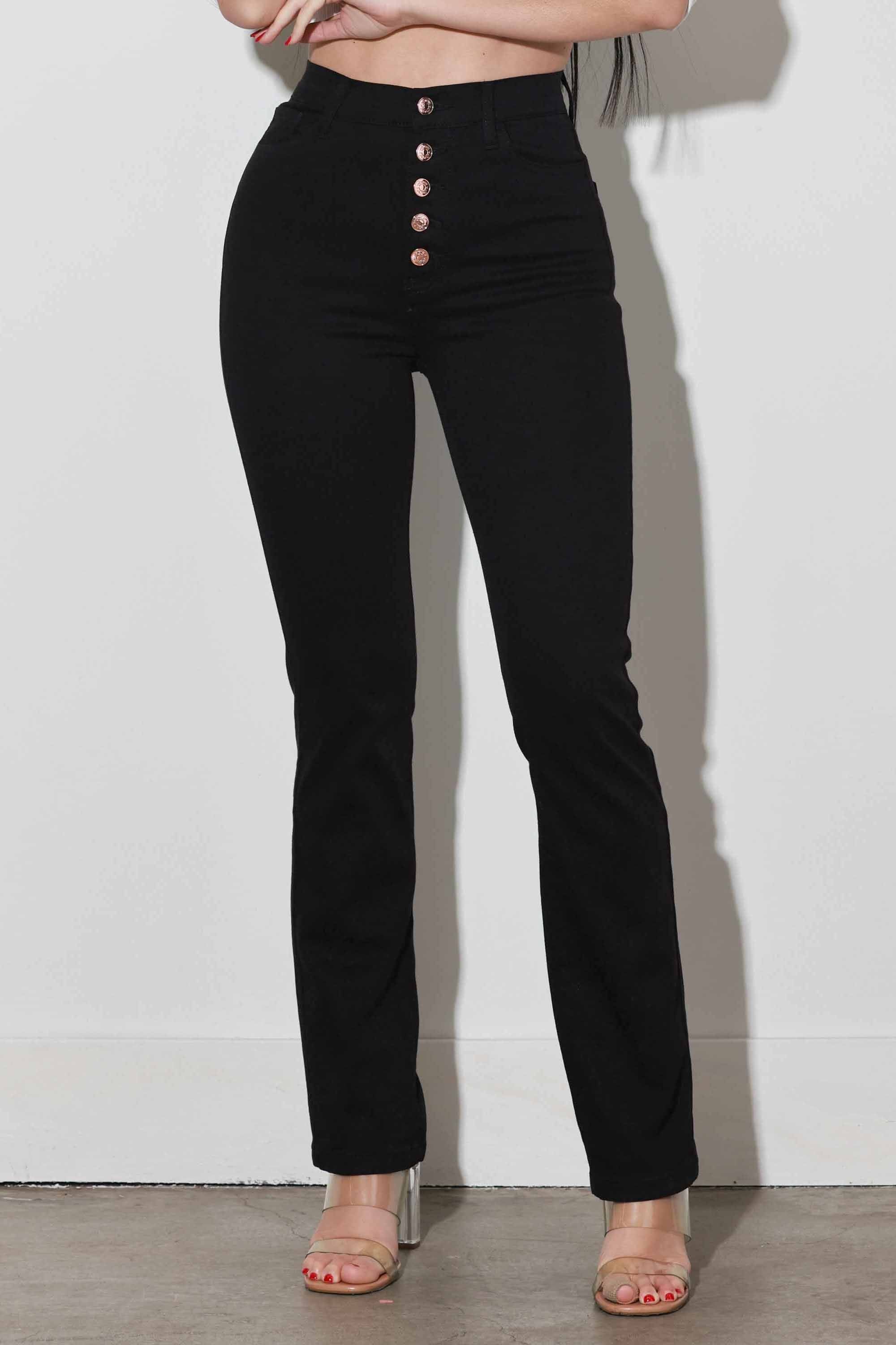 P6218] Slim Straight Jeans With Five Buttons – Vibrant miu