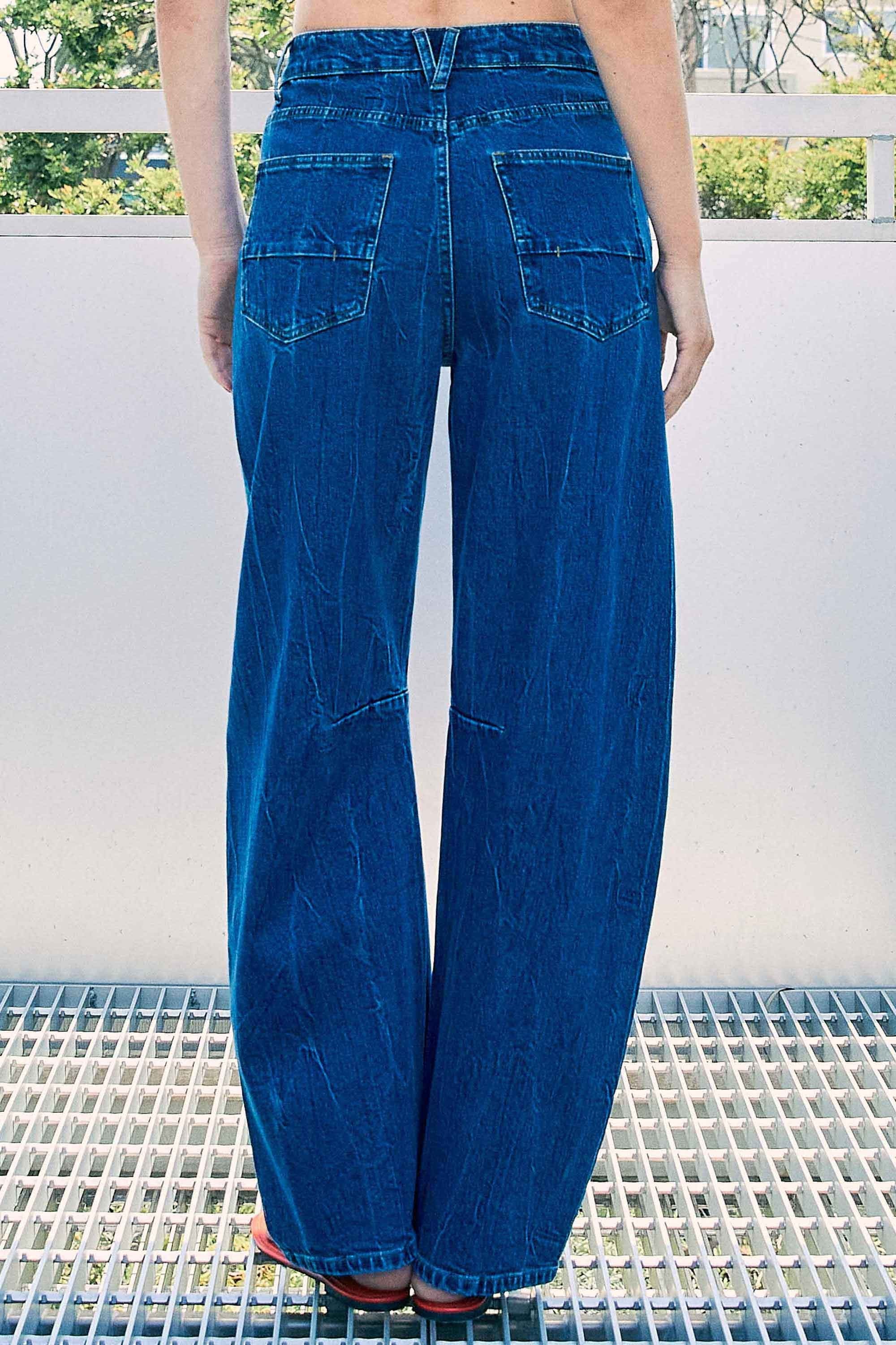 XPT477] Barrel Baggy Jeans – Vibrant miu