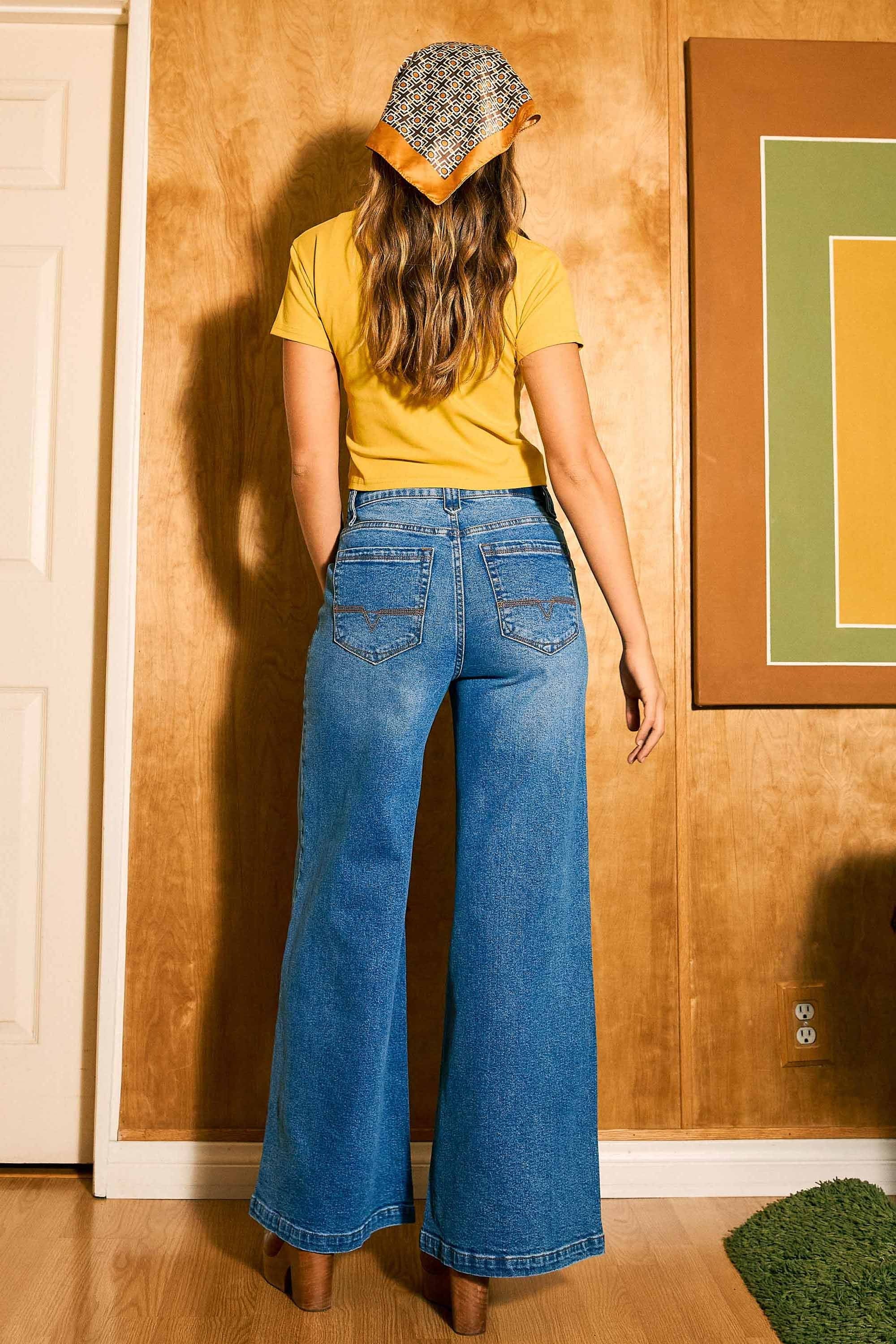 P6313] Low Rise Palazzo Jeans – Vibrant miu