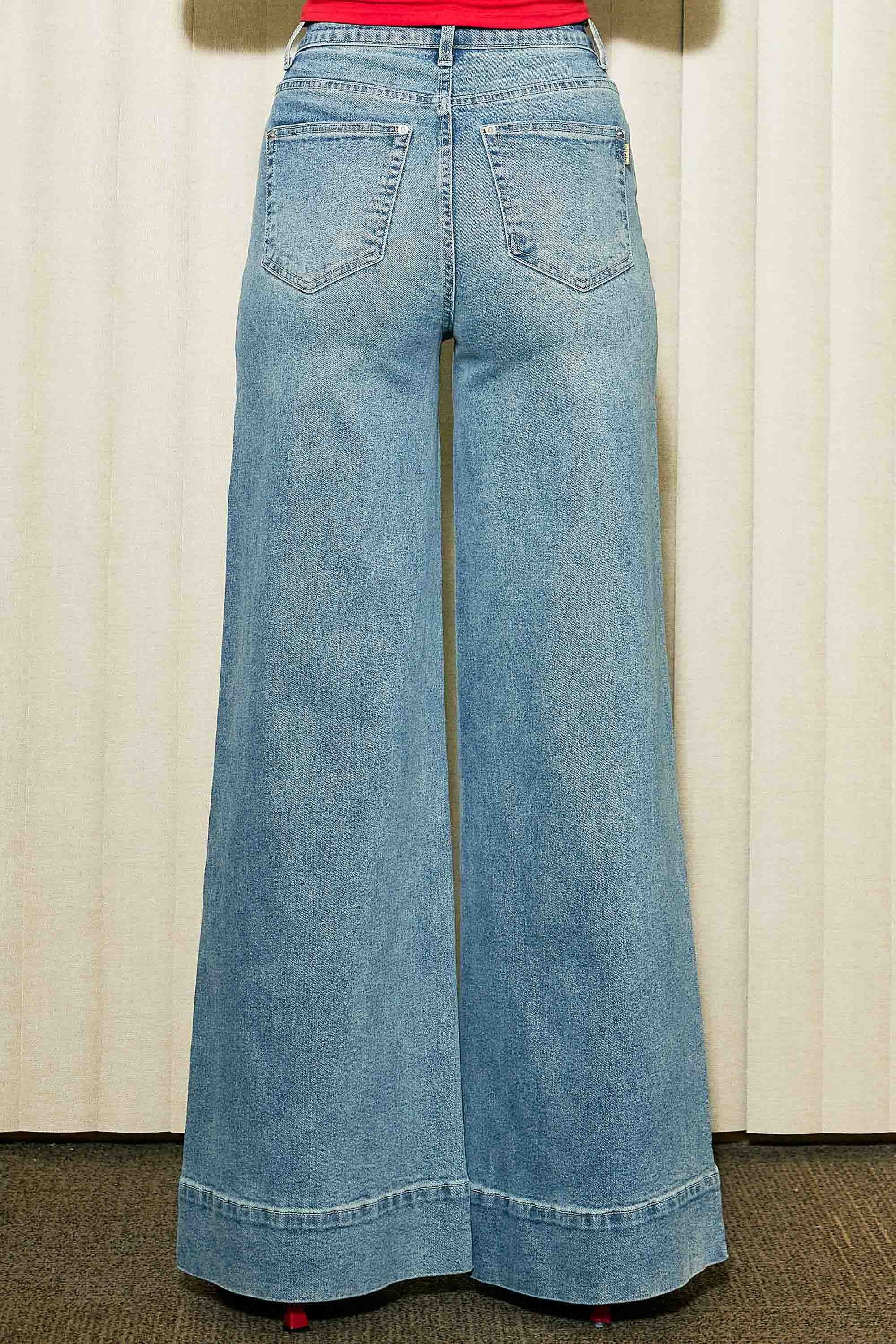 P6277] Wide Leg Jeans With Center Release Pintuck – Vibrant miu