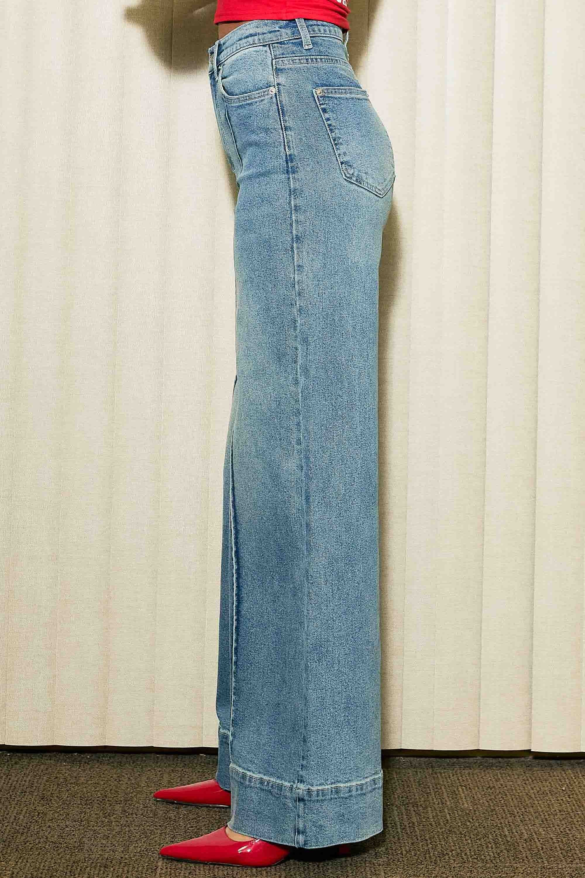 P6277] Wide Leg Jeans With Center Release Pintuck – Vibrant miu