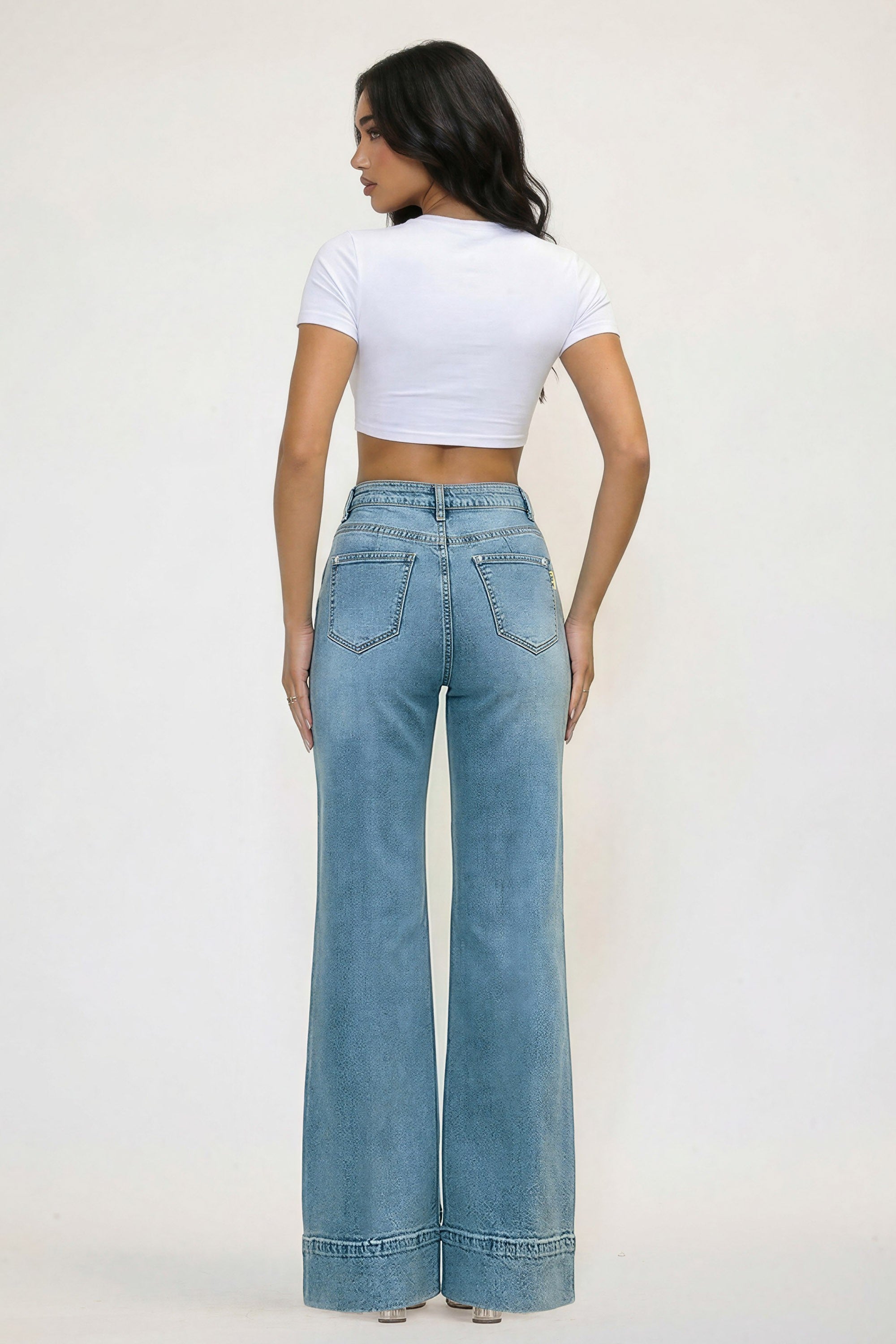 P6277] Wide Leg Jeans With Center Release Pintuck – Vibrant miu