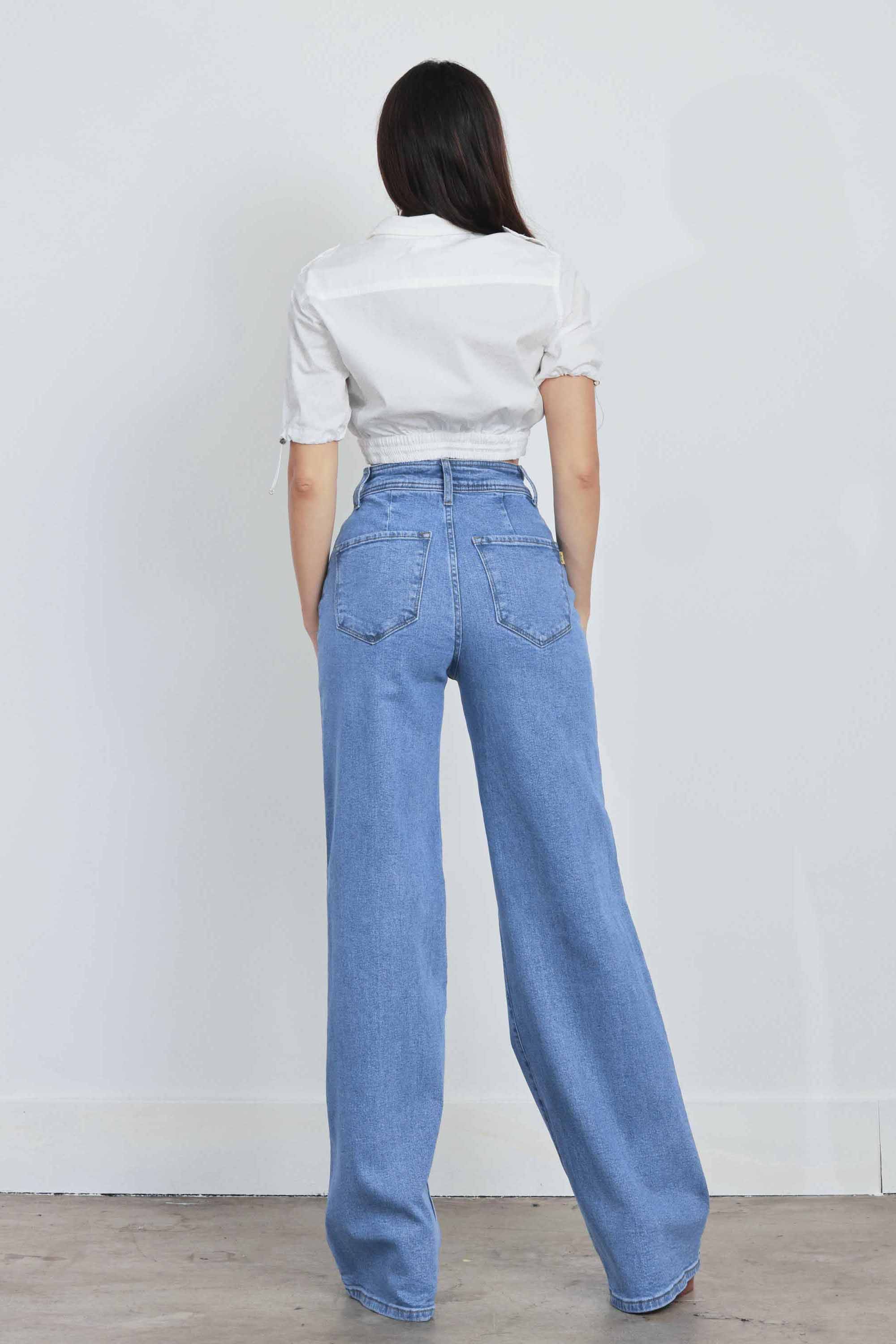 ★ ★ Women's Wide Leg Fit Mid Blue 375 Denim 47B Buy Mid Denim Blue Wide Leg Jeans (3-16yrs) from Next USA