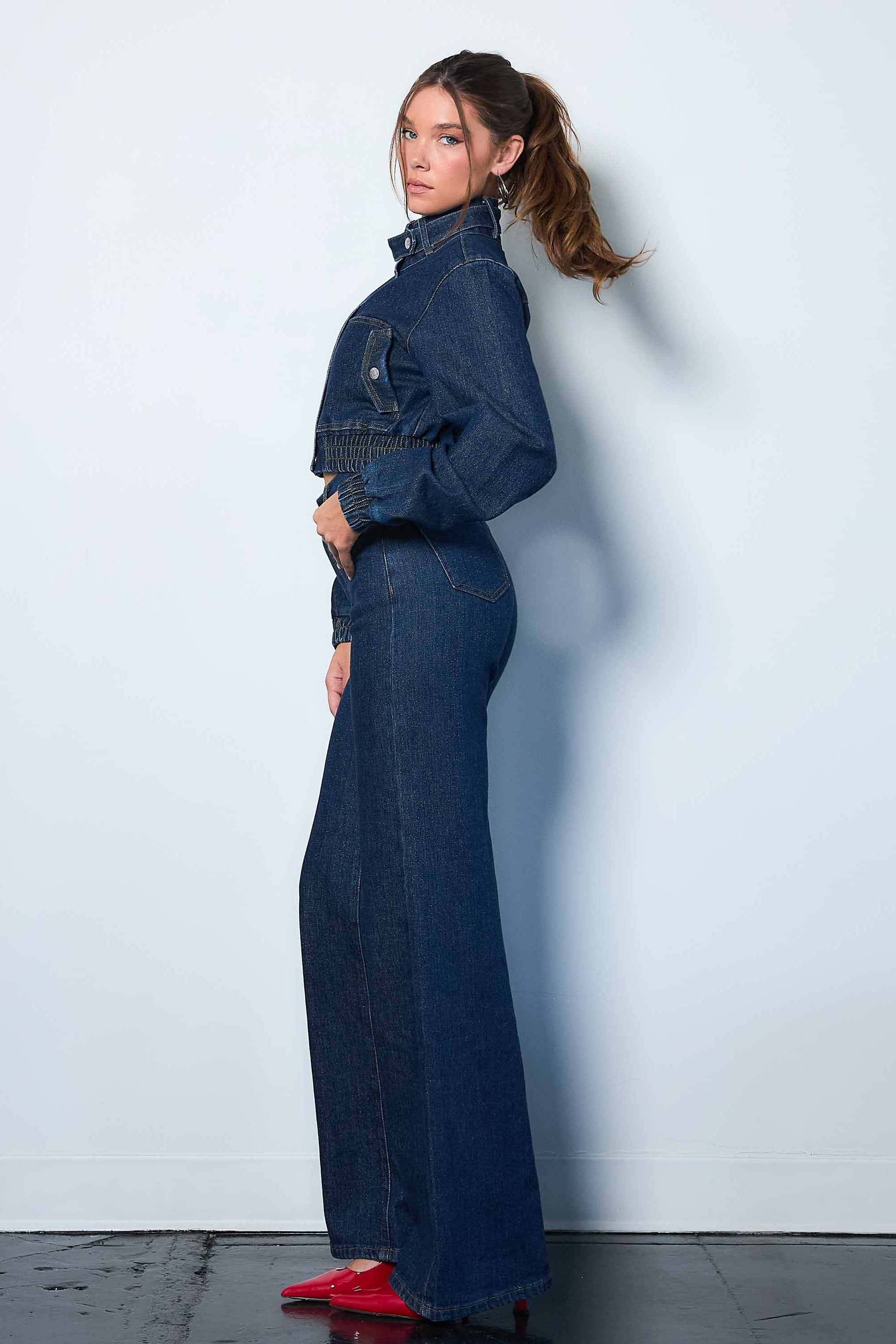 P6114] High-Rise Wide Leg Jeans – Vibrant miu