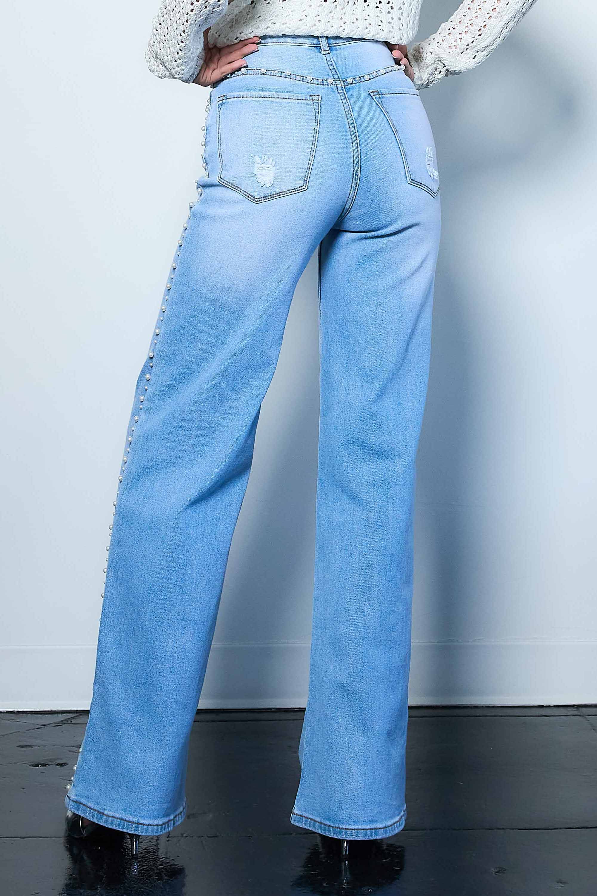 P6116] Pearl High-Rise Wide Leg Jeans – Vibrant miu