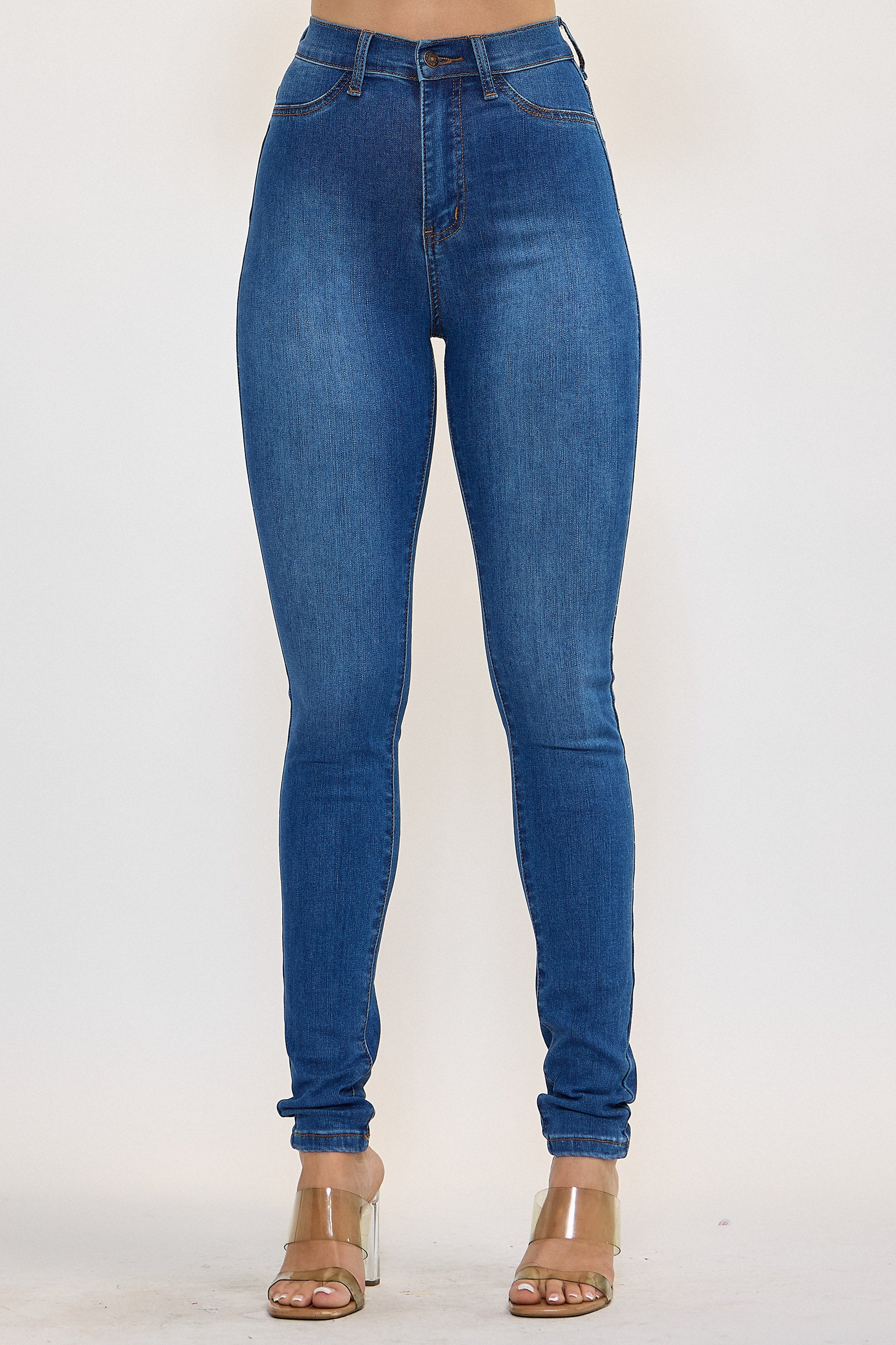 【新品未使用】HIGH WAIST LAYERED SKINNY DENIM P6257] Super Stretch Skinny Jeans – Vibrant miu