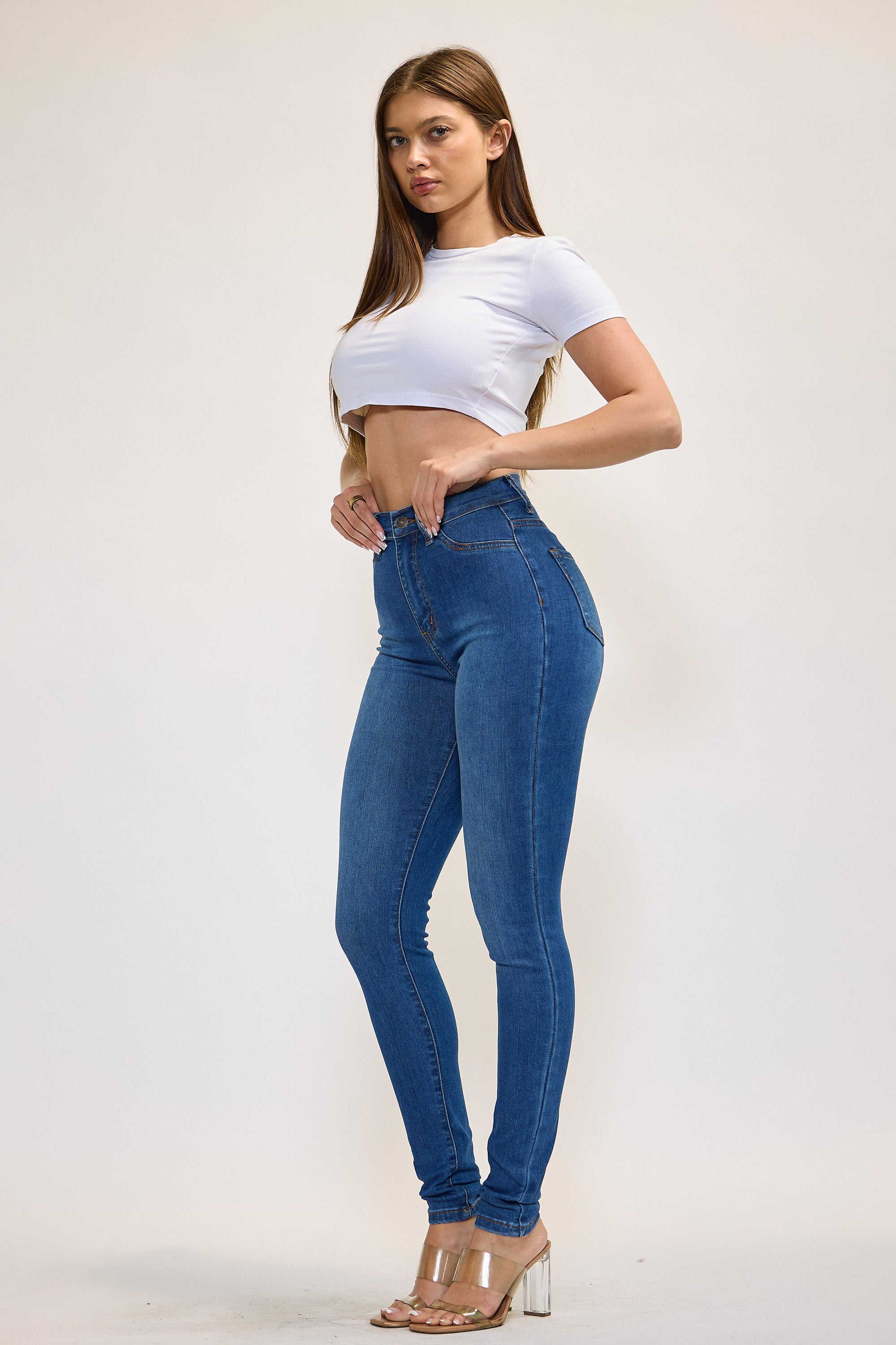 P6257] Super Stretch Skinny Jeans – Vibrant miu