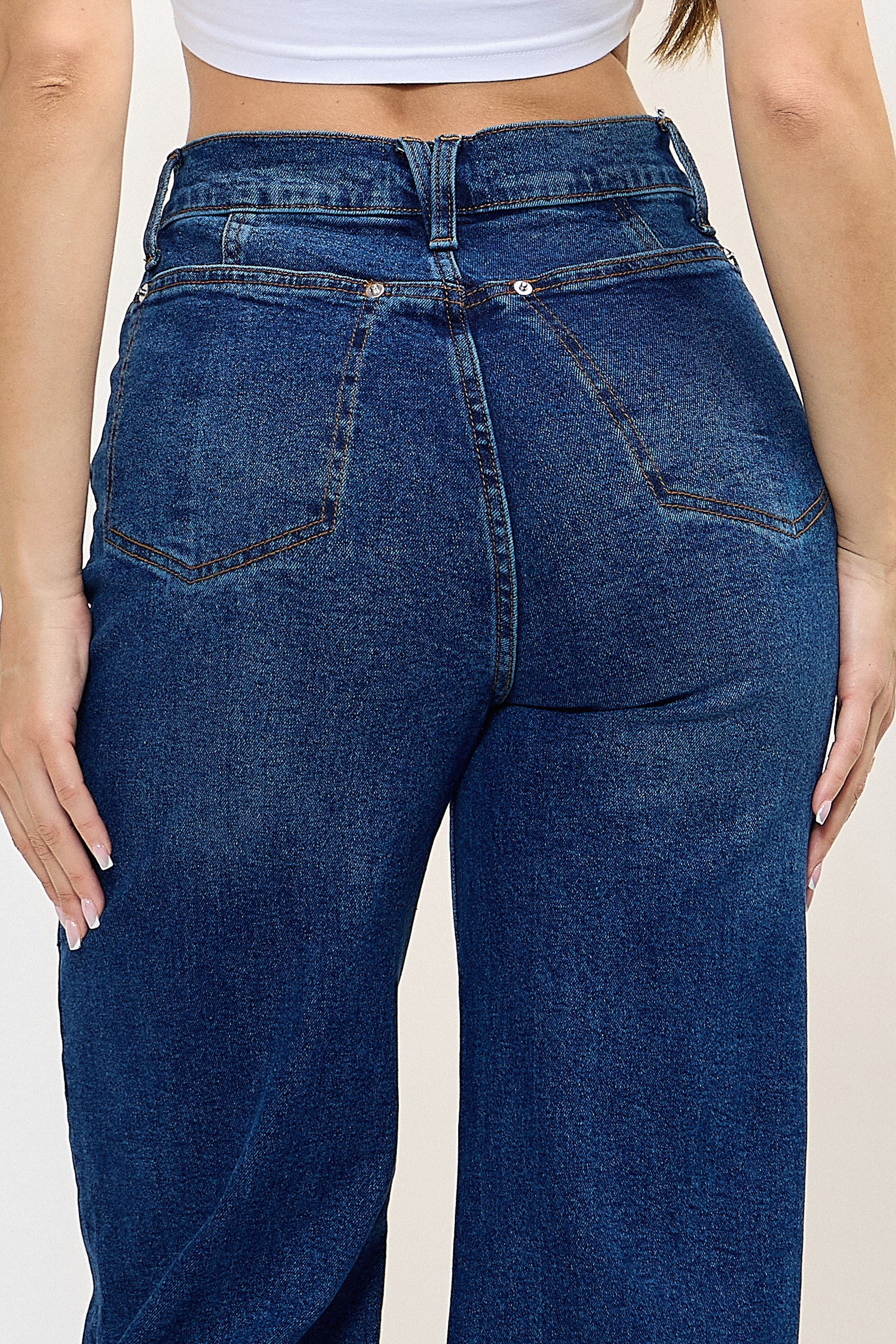 XPT352] Folded Hem Wide Leg Jeans – Vibrant miu