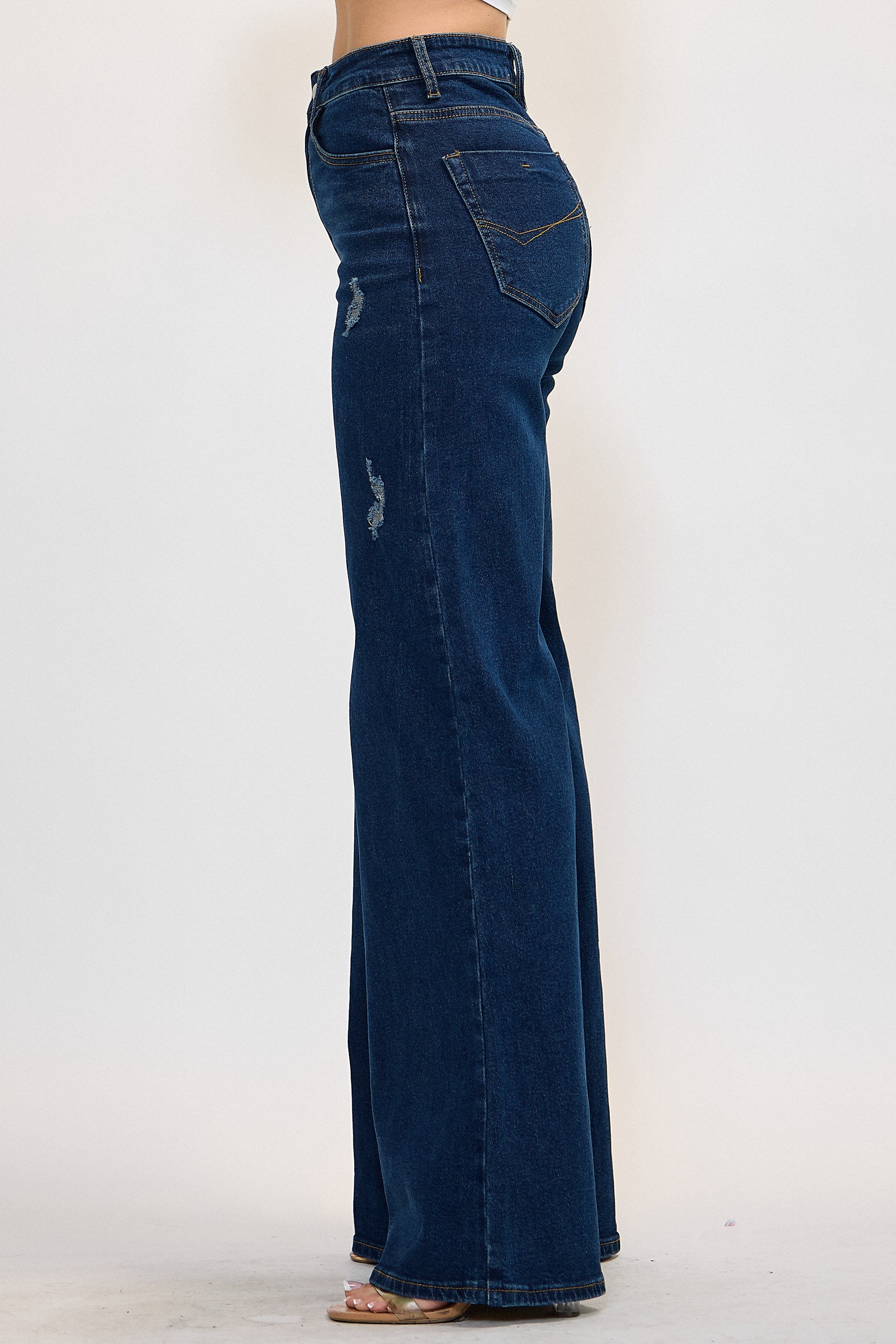 XPT409] High-Rise Extra Wide Leg Jeans – Vibrant miu