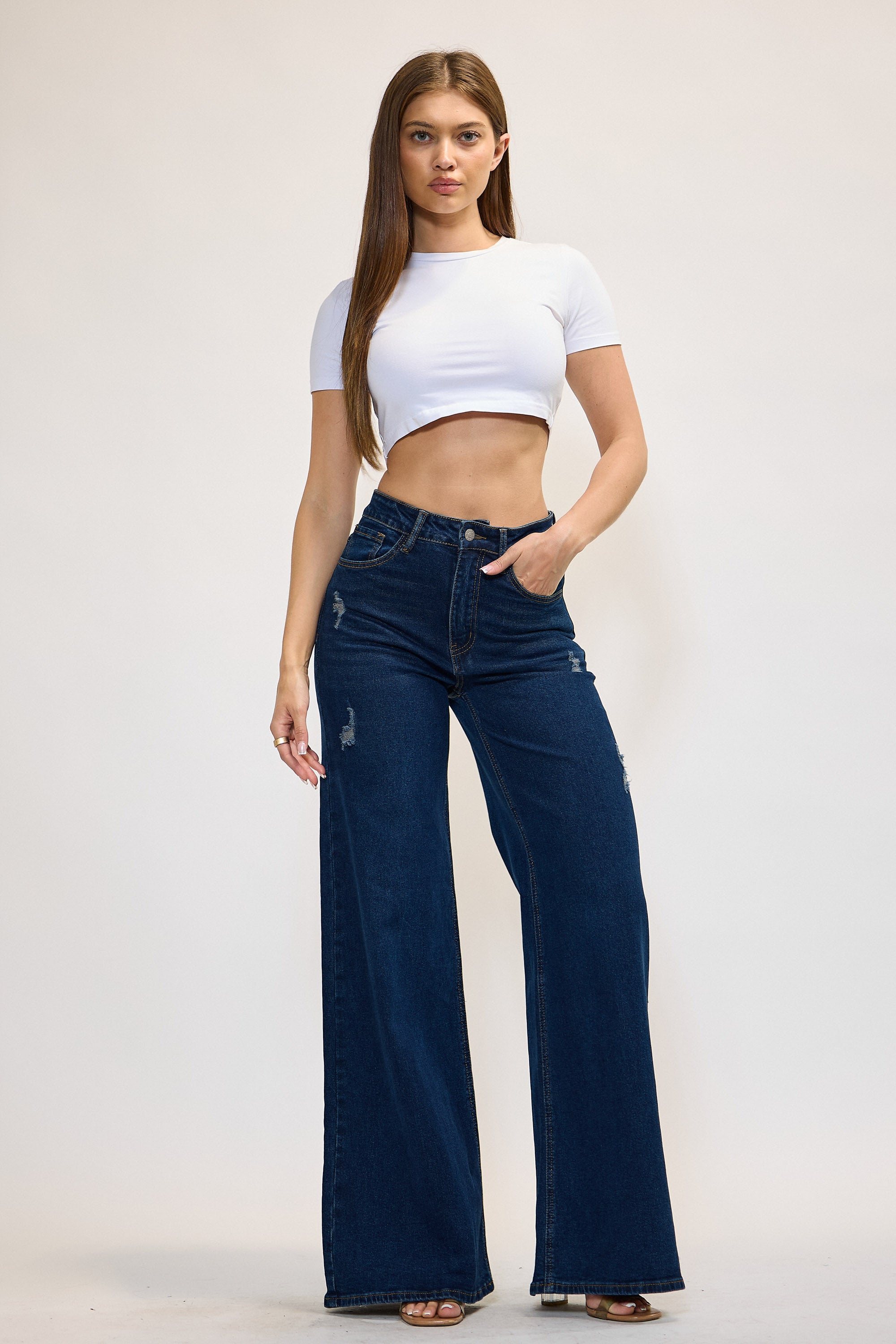 XPT409] High-Rise Extra Wide Leg Jeans – Vibrant miu