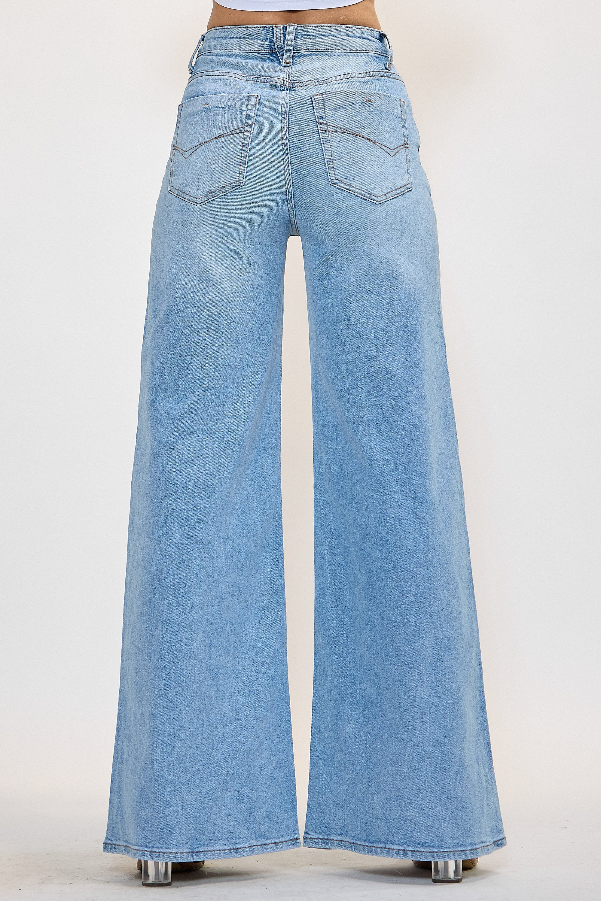 XPT409] High-Rise Extra Wide Leg Jeans – Vibrant miu