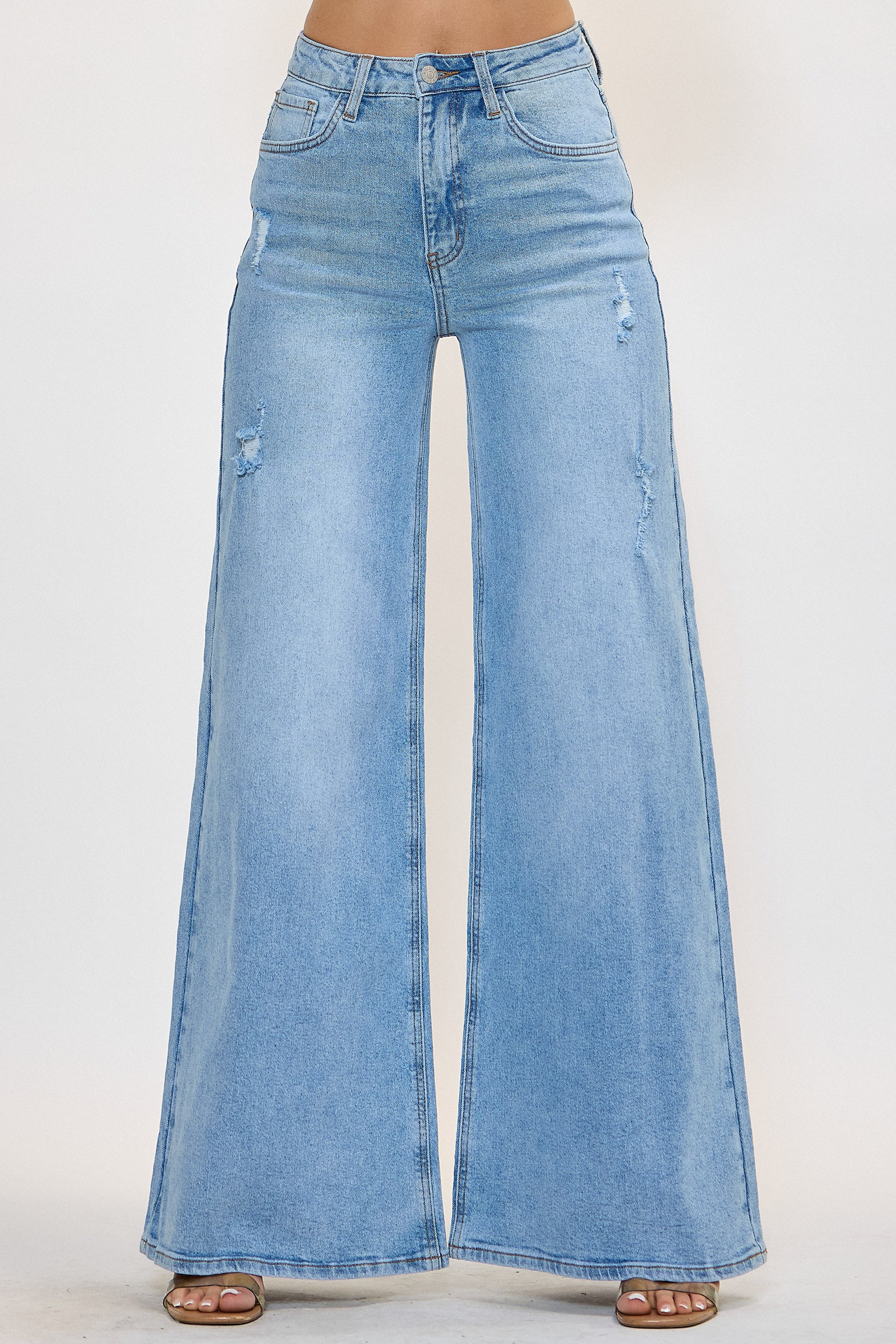 XPT409] High-Rise Extra Wide Leg Jeans – Vibrant miu