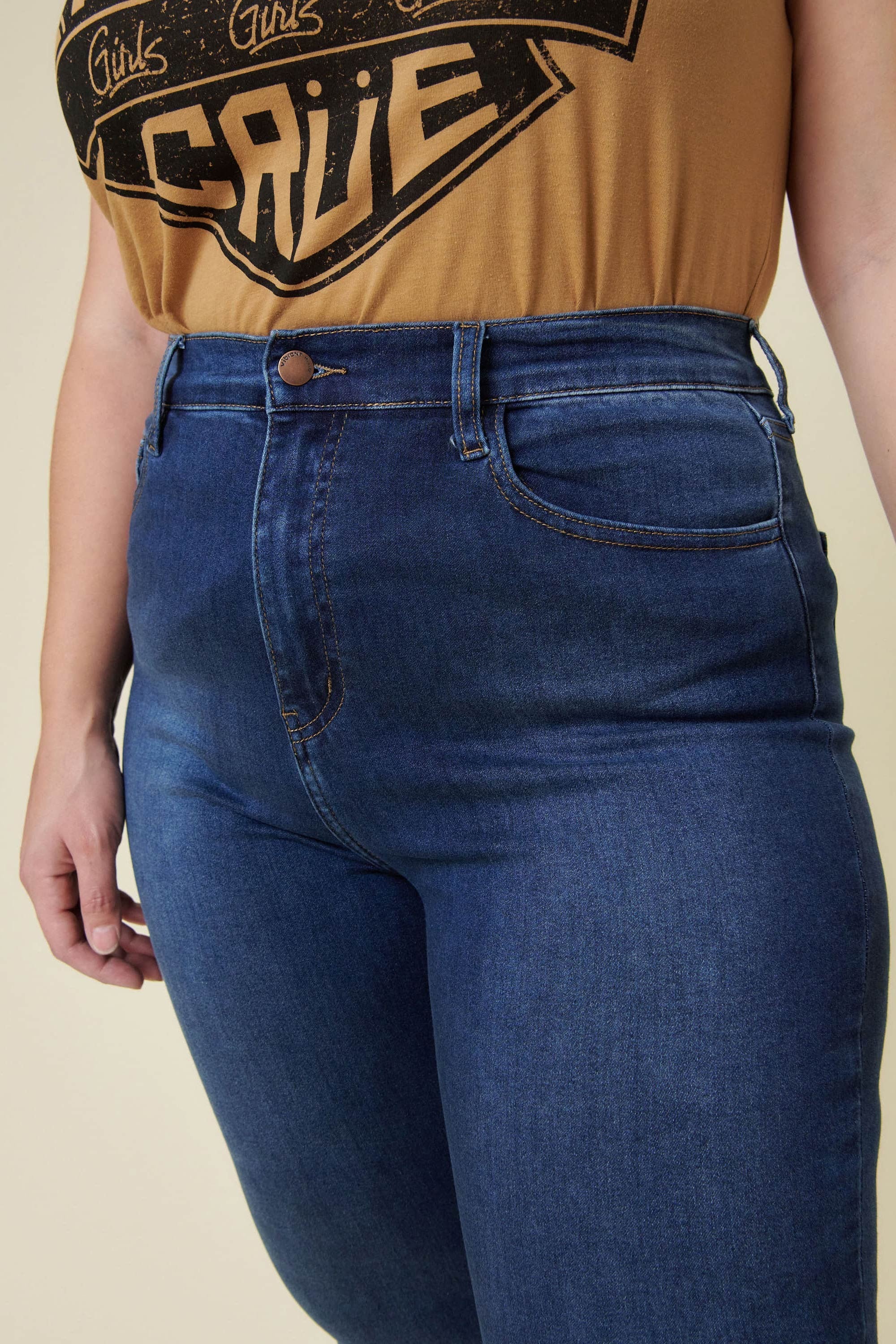 Jean Skinny Taille Haute Vibrant M.I.U Femme 1X - Bleu, Confortable Et Extensible